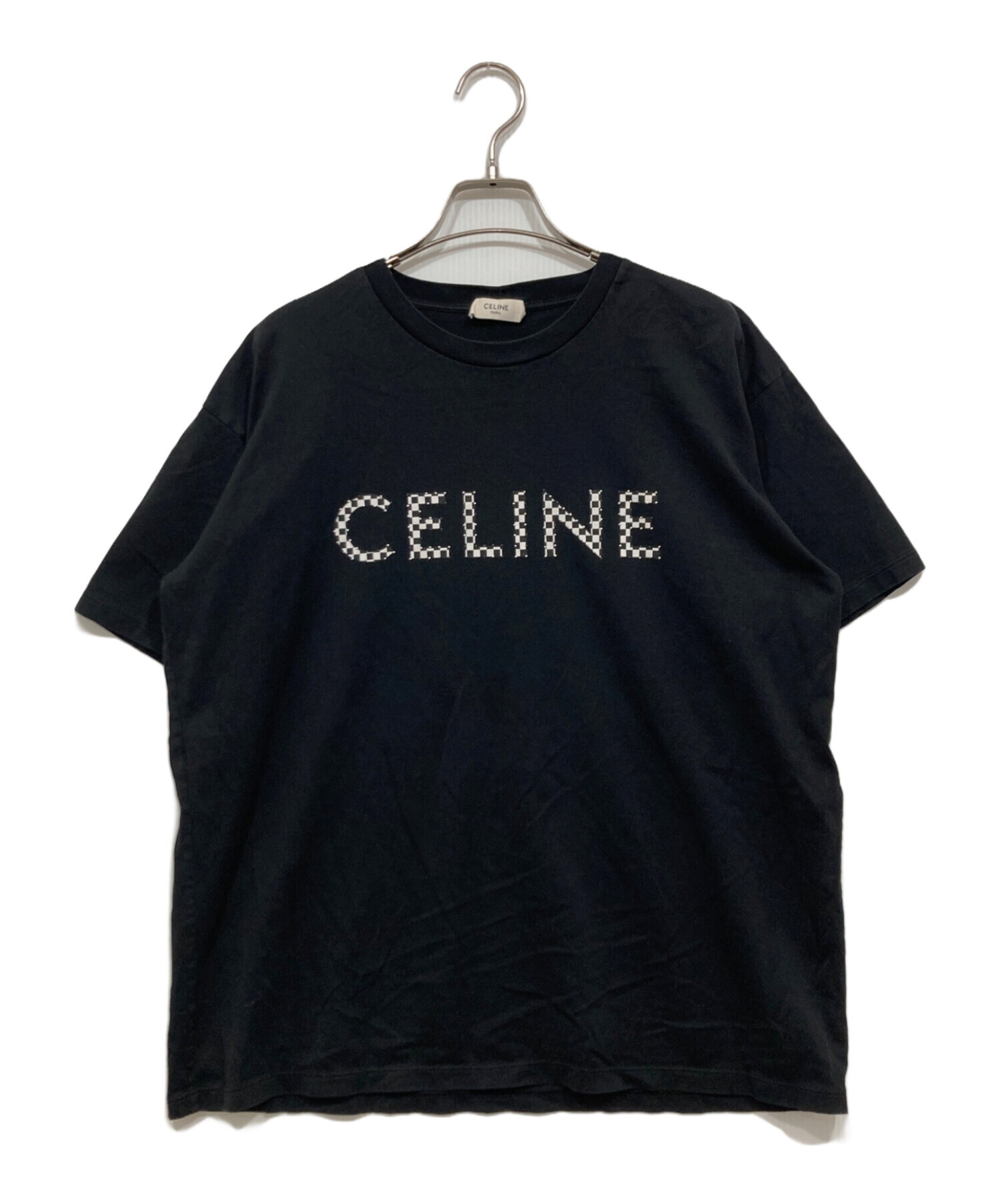 中古・古着通販】CELINE (セリーヌ) ロゴ スタッズTシャツ ブラック