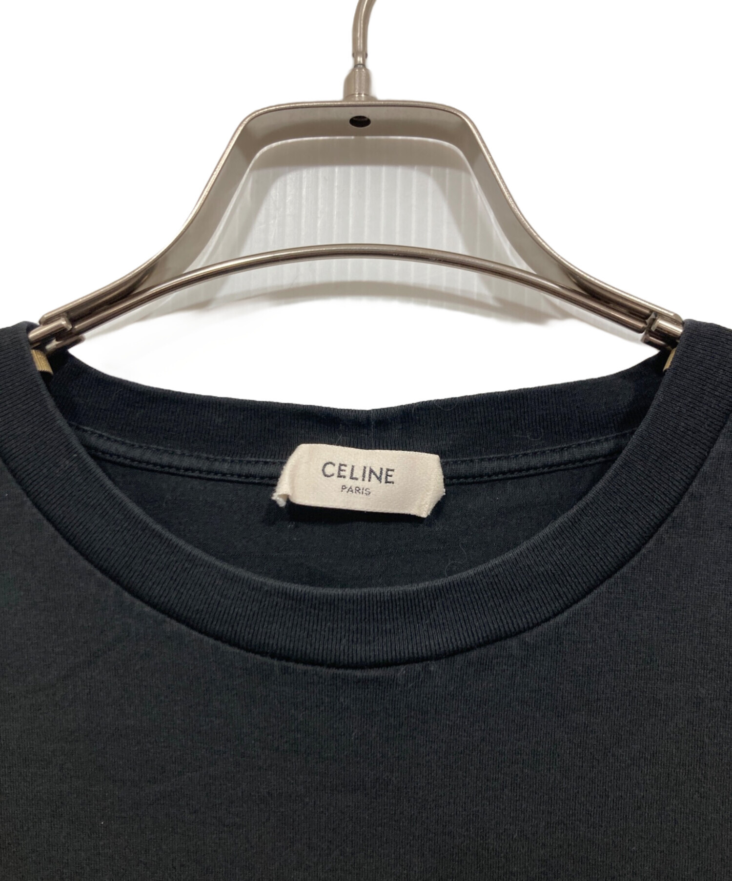 中古・古着通販】CELINE (セリーヌ) ロゴ スタッズTシャツ ブラック