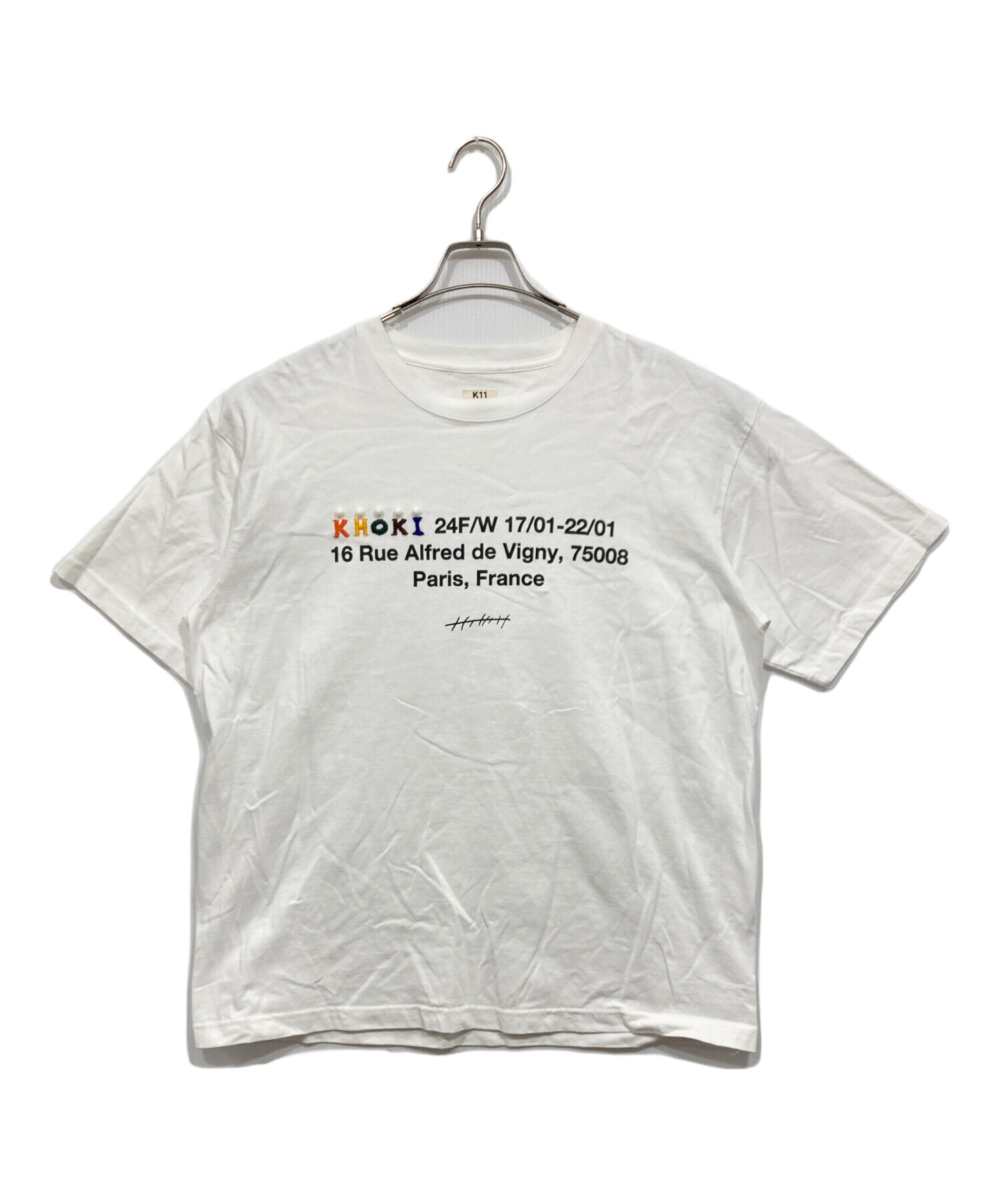 KHOKI(コッキ) アートプリント ホワイト オーバーサイズ Tシャツ 中古・古着通販】KHOKI (コッキ) プリントTシャツ ホワイト サイズ:3