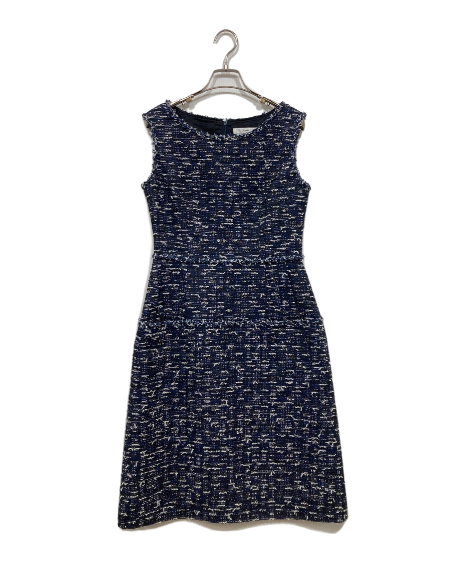 中古・古着通販】Rene (ルネ) ツイードワンピース ネイビー サイズ:36