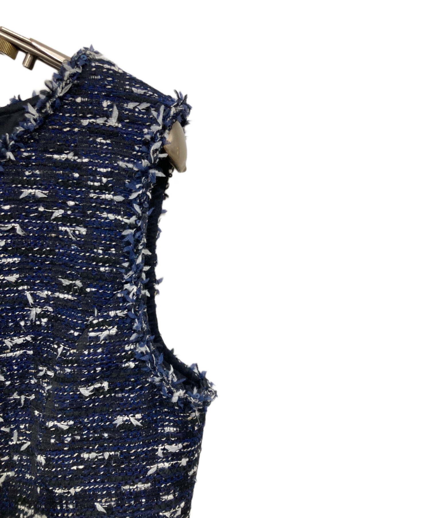 中古・古着通販】Rene (ルネ) ツイードワンピース ネイビー サイズ:36