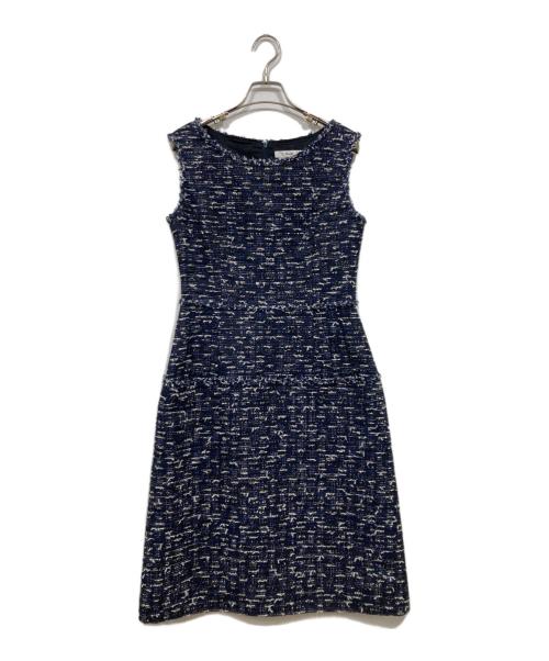 未使用　タグ付き　Rene ルネ　ツイードワンピース　ロゴボタン　黒　36 未使用 タグ付き Rene ルネ ツイードワンピース ロゴボタン 黒 36 Rene