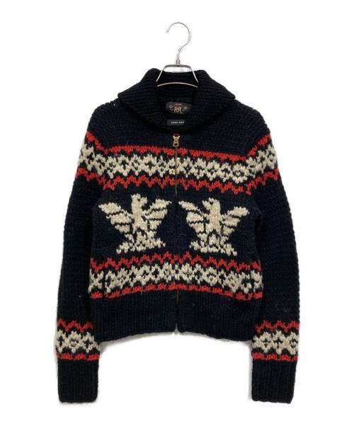★希少★RRL ダブルアールエル サンダーバード　カウチンカーディガン　L 総柄 中古・古着通販】RRL (ダブルアールエル) カウチンジップニット