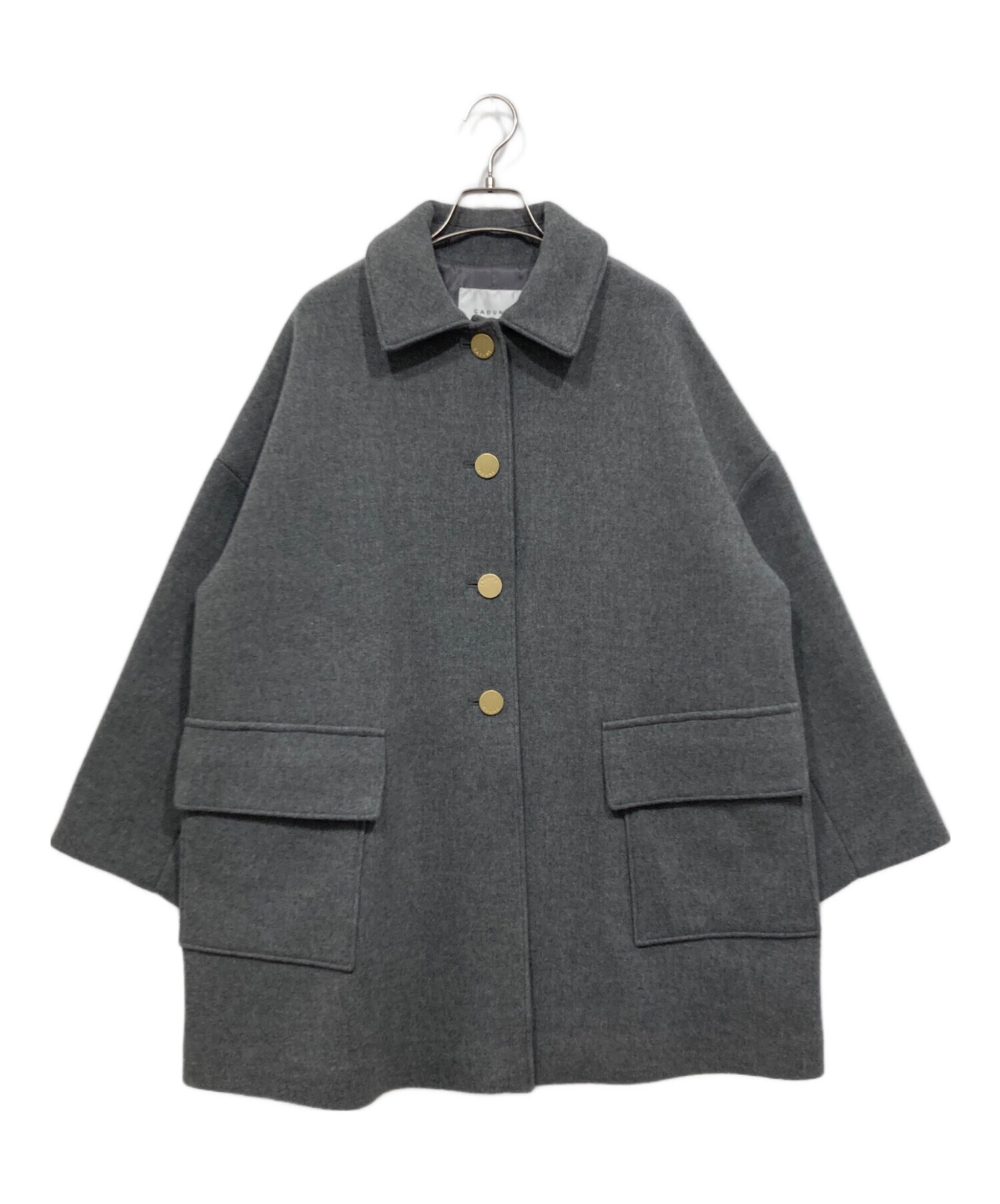 中古・古着通販】CADUNE (カデュネ) 金釦メルトンコート グレー サイズ