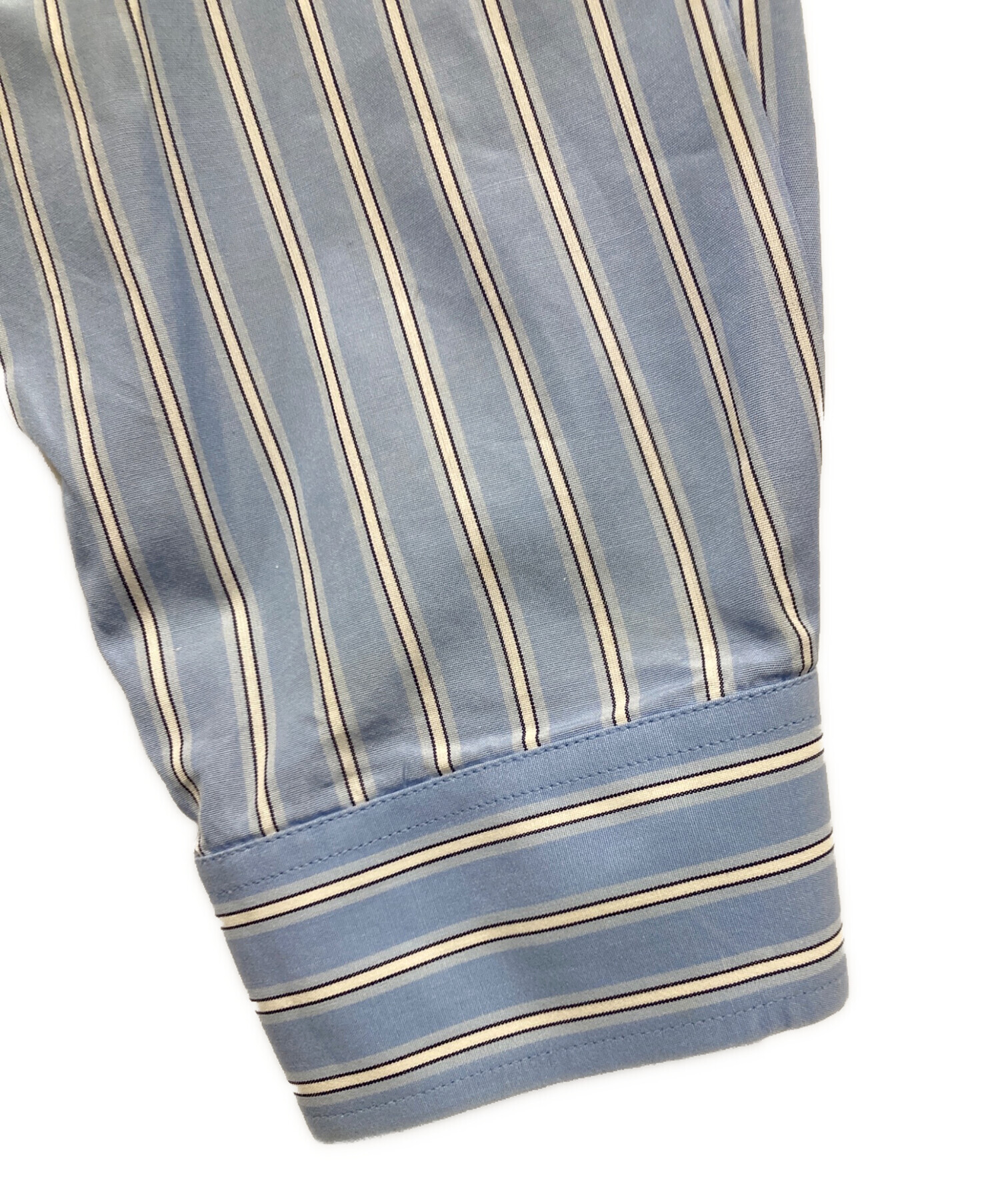 中古・古着通販】GUCCI (グッチ) 刺繍ストライプシャツ ブルー