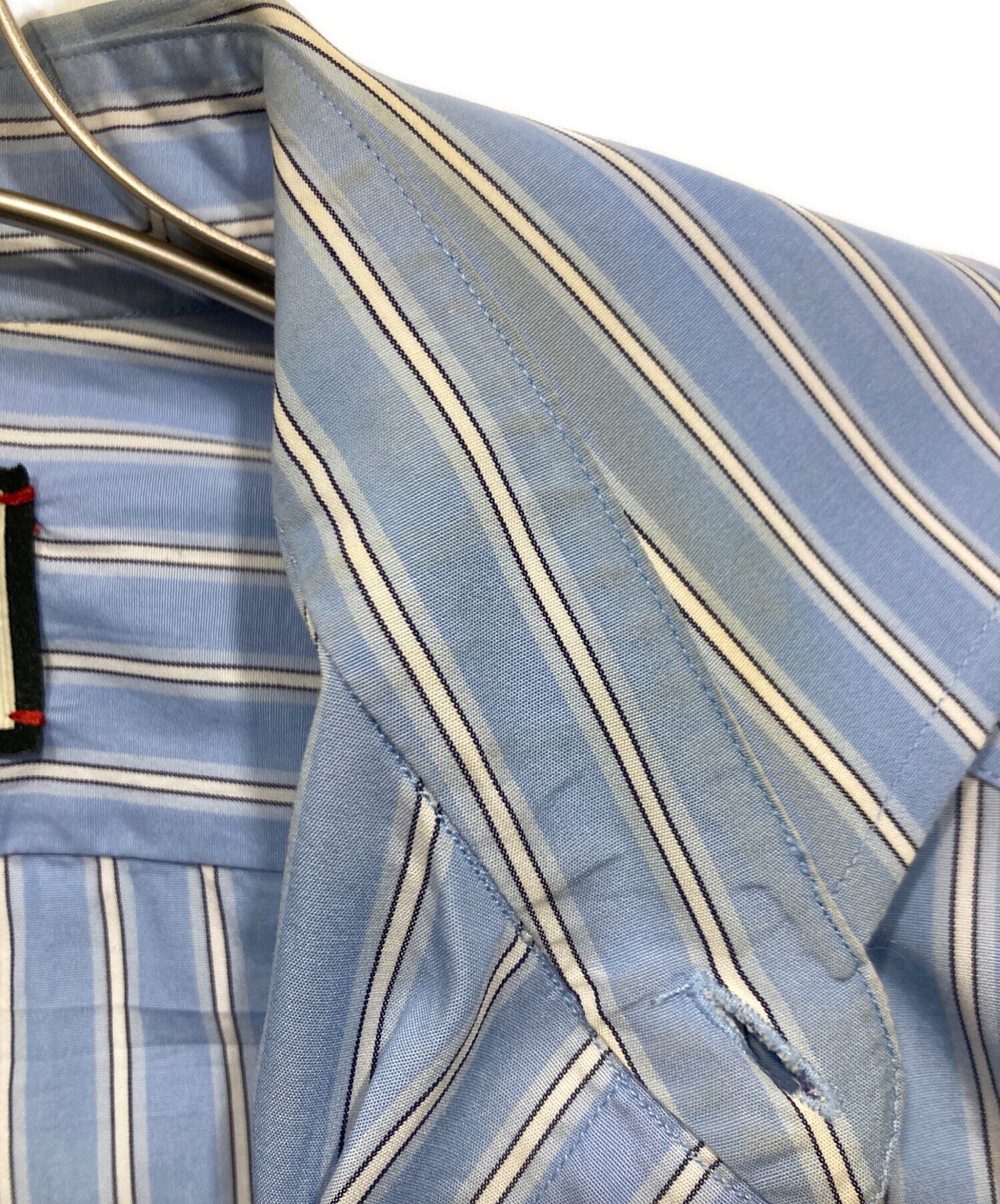 中古・古着通販】GUCCI (グッチ) 刺繍ストライプシャツ ブルー
