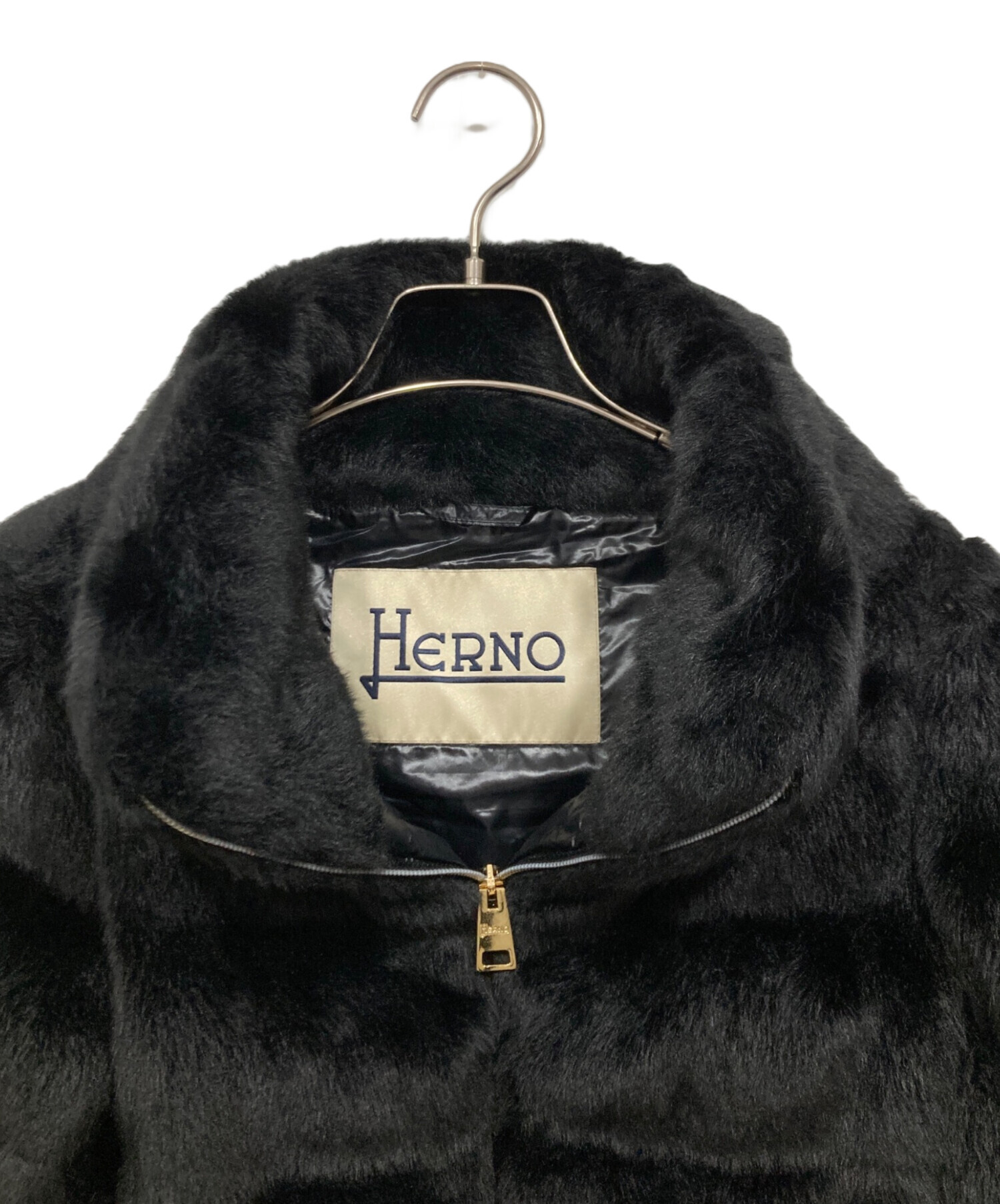 中古・古着通販】HERNO (ヘルノ) エコファーダウンジャケット ブラック 