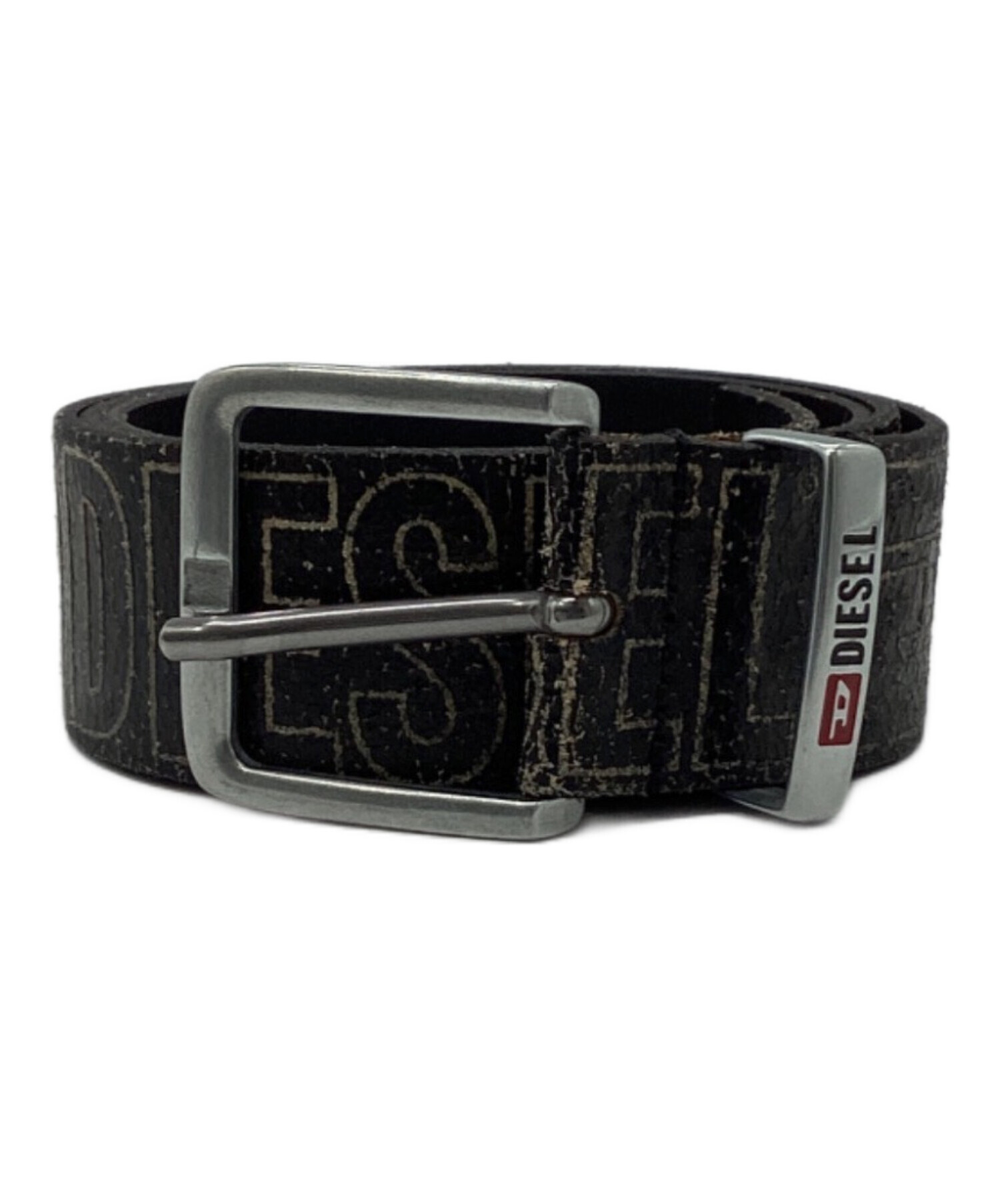 SNLP☆レアベルト 中古・古着通販】DIESEL (ディーゼル) ロゴレザーベルト ブラック