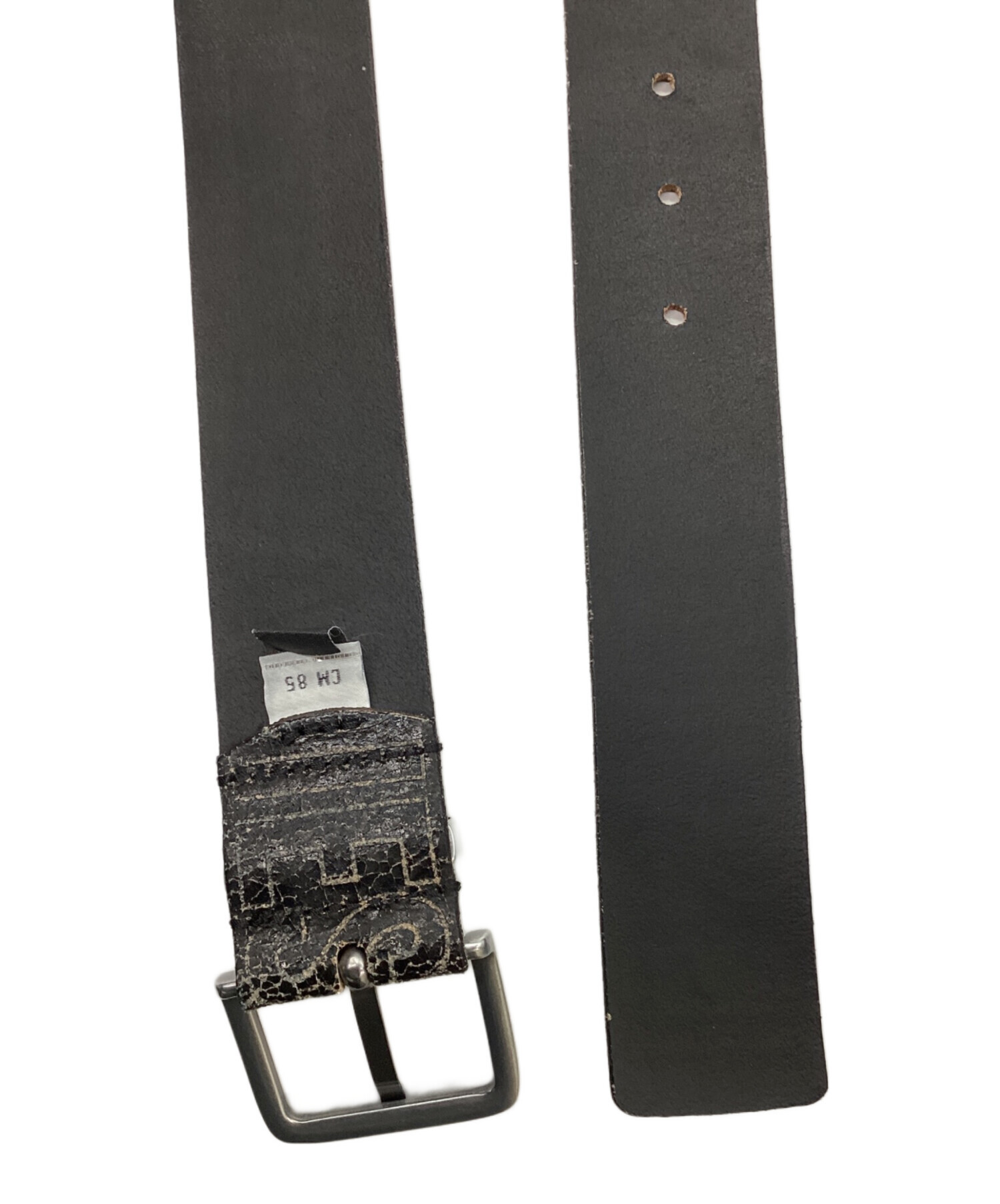 SNLP☆レアベルト 中古・古着通販】DIESEL (ディーゼル) ロゴレザーベルト ブラック