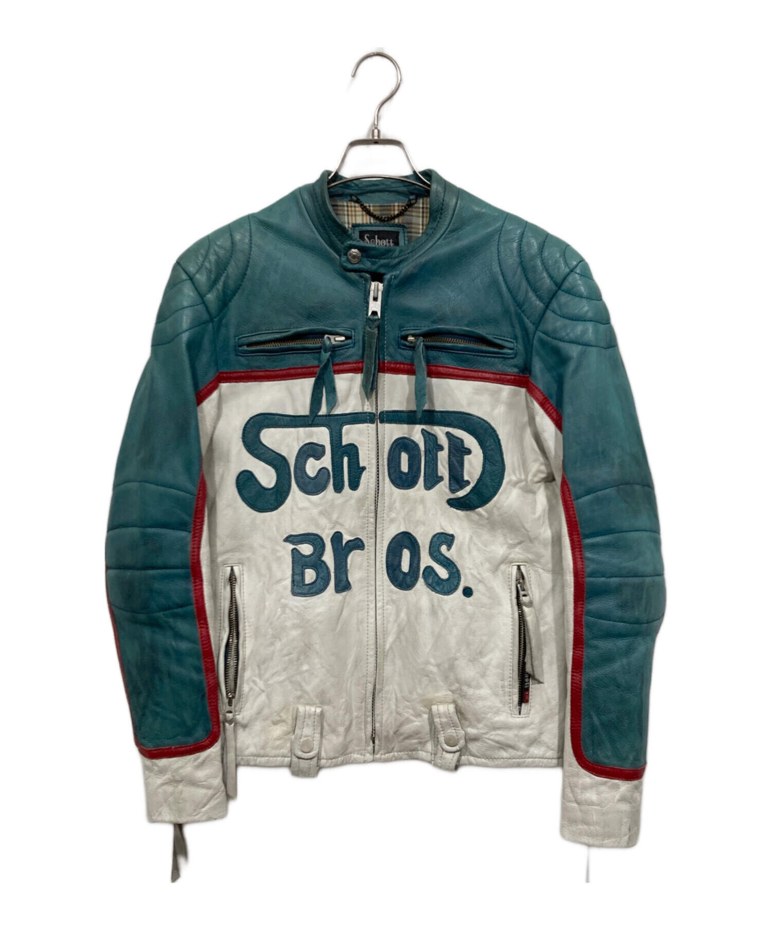 中古・古着通販】Schott (ショット) レザージャケット ブルー サイズ:M