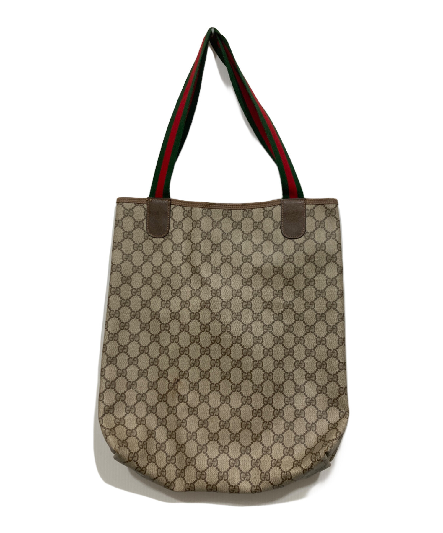 GUCCI グッチ トートバッグ スエード シェリーライン ダークブラウン