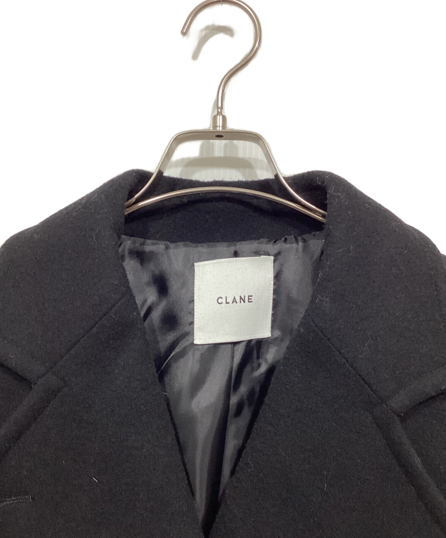 中古・古着通販】CLANE (クラネ) BACK FRILL DOUBLE COAT ブラック