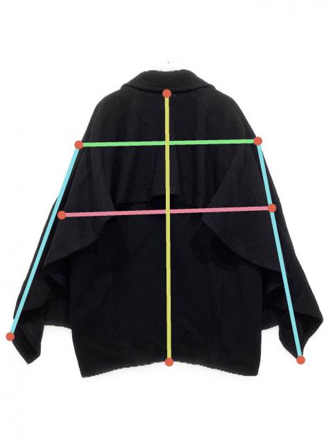 中古・古着通販】CLANE (クラネ) BACK FRILL DOUBLE COAT ブラック