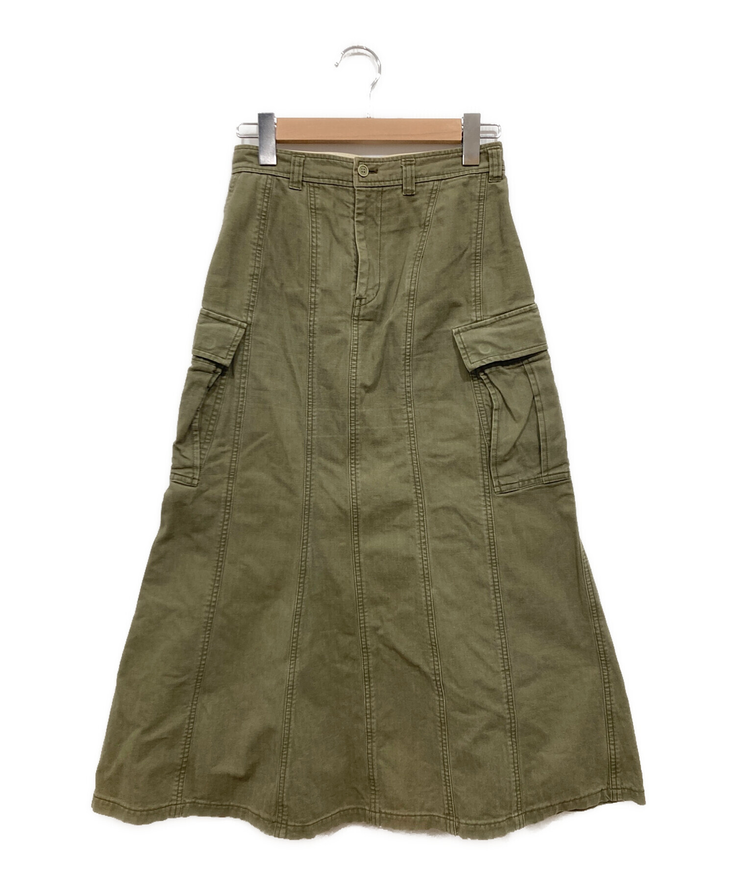 トリココムデギャルソン　ロングスカート　ティアード　カーキ 中古・古着通販】tricot COMME des GARCONS (トリココムデギャルソン