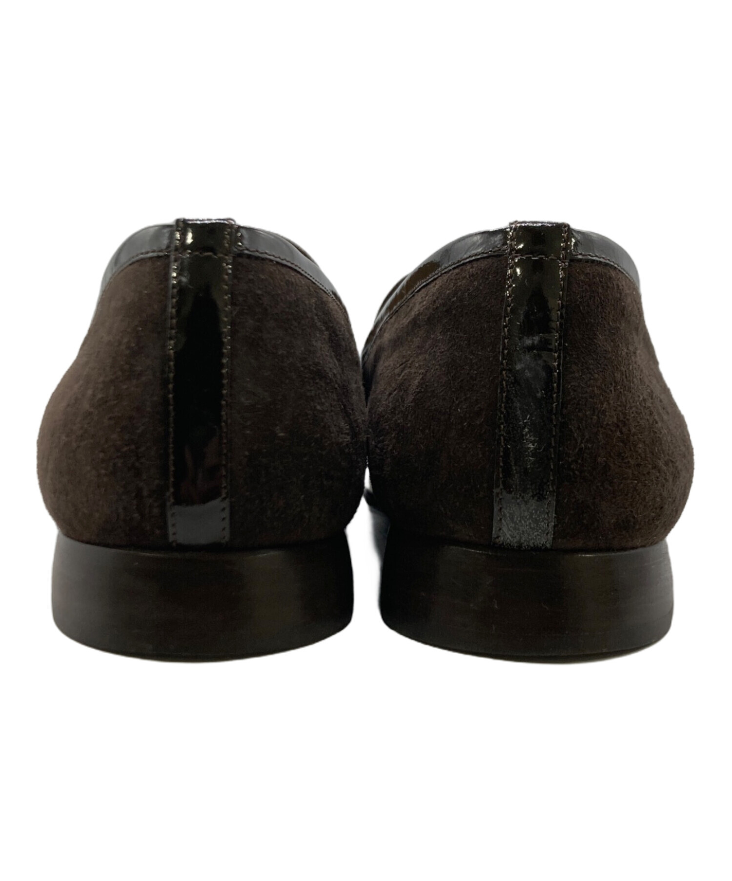 中古・古着通販】GUCCI (グッチ) スウェードロゴプレートローファー