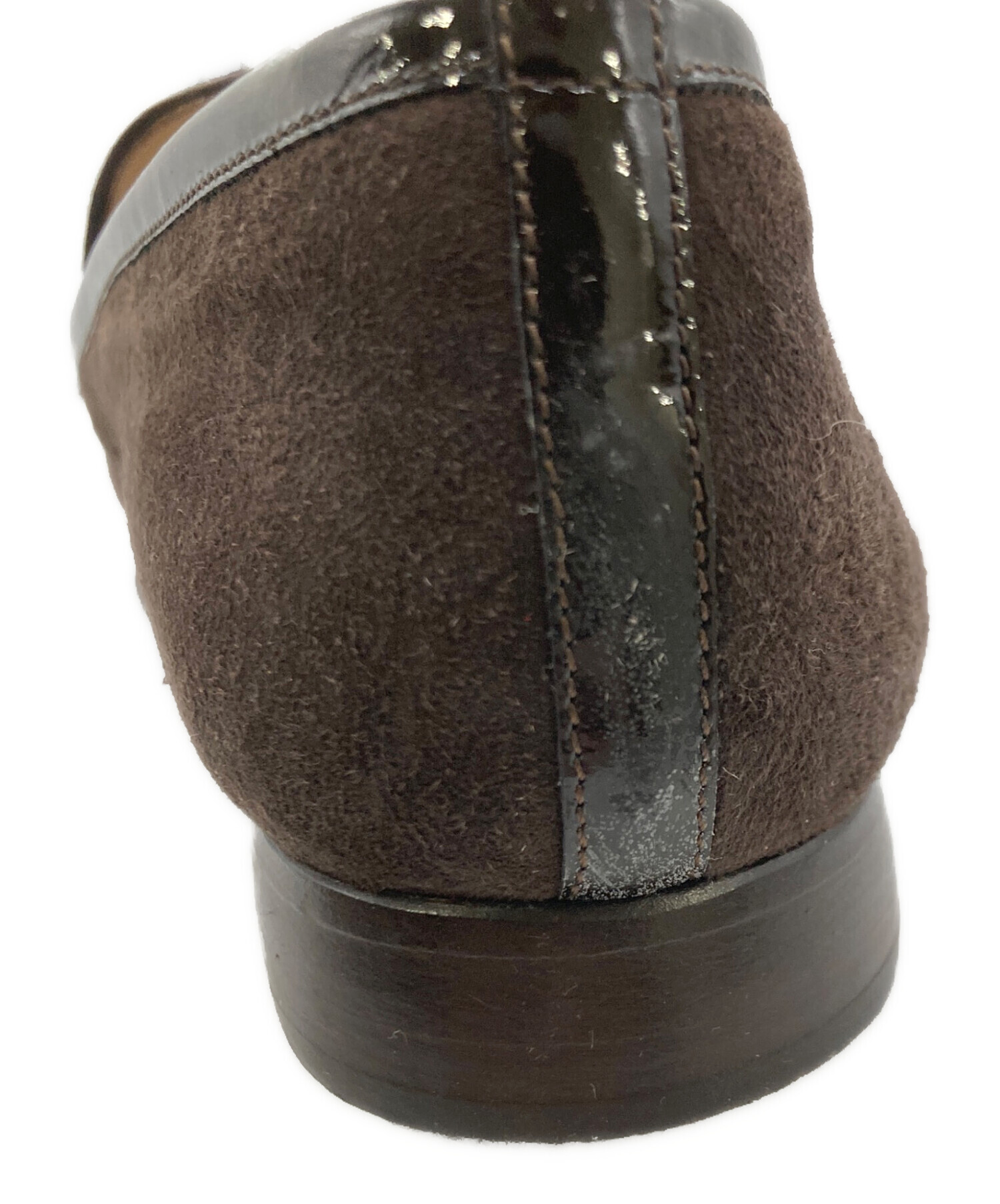 中古・古着通販】GUCCI (グッチ) スウェードロゴプレートローファー