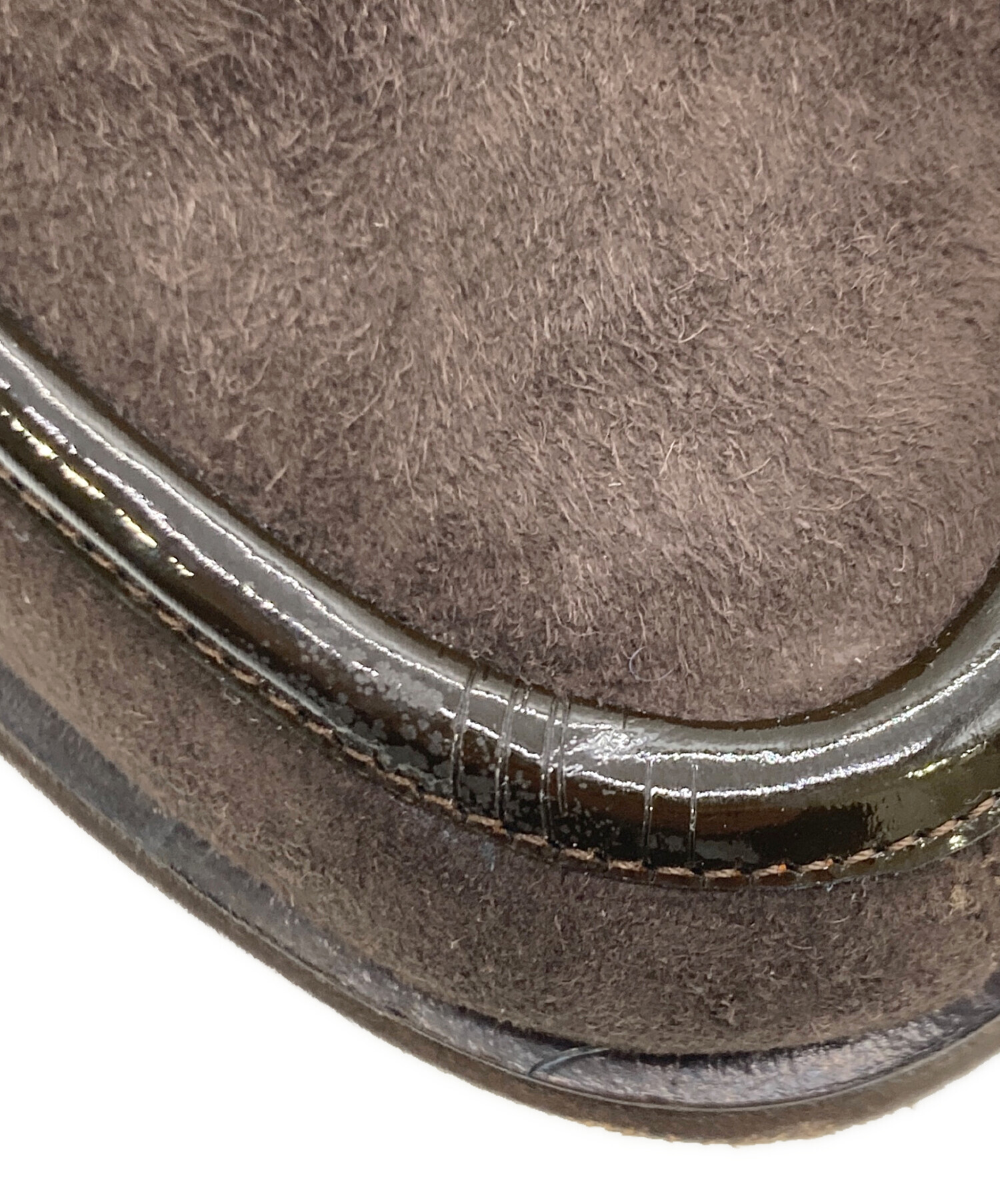 未使用品 GUCCI グッチ スエード シルバープレートロゴ 36 1/2 中古・古着通販】GUCCI (グッチ) スウェードロゴプレートローファー