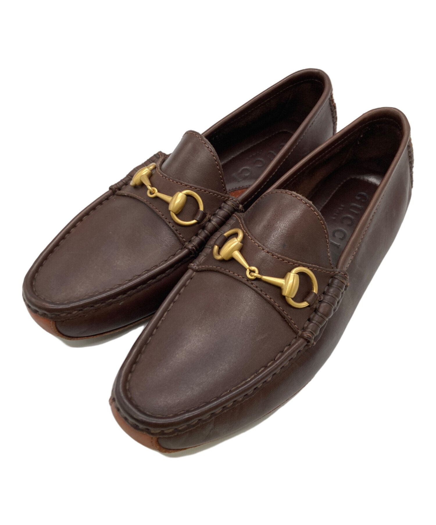 GUCCI グッチ ビットローファー ドライビングシューズ サイズ42ブラウン 中古・古着通販】GUCCI (グッチ) ドライビングビットローファー