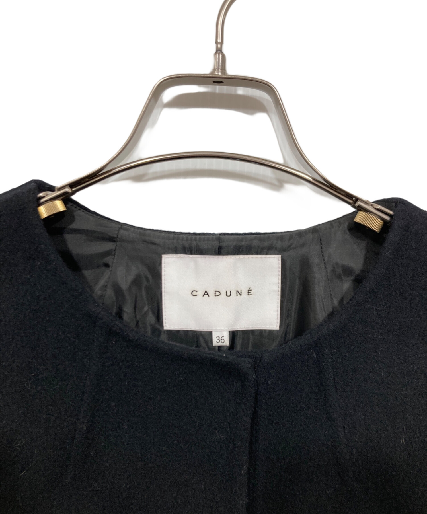 中古・古着通販】CADUNE (カデュネ) プードルペプラムコート ブラック