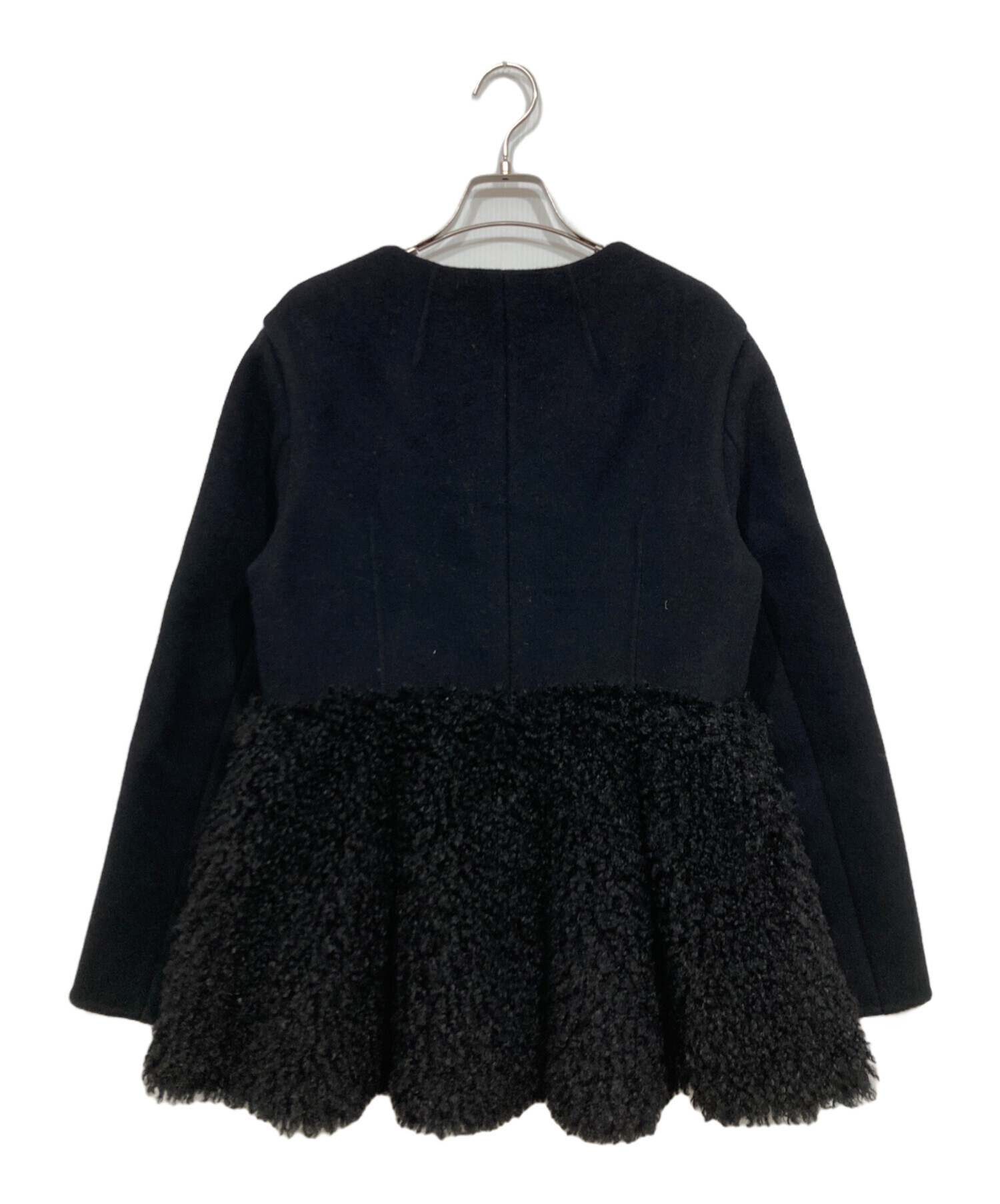 中古・古着通販】CADUNE (カデュネ) プードルペプラムコート ブラック