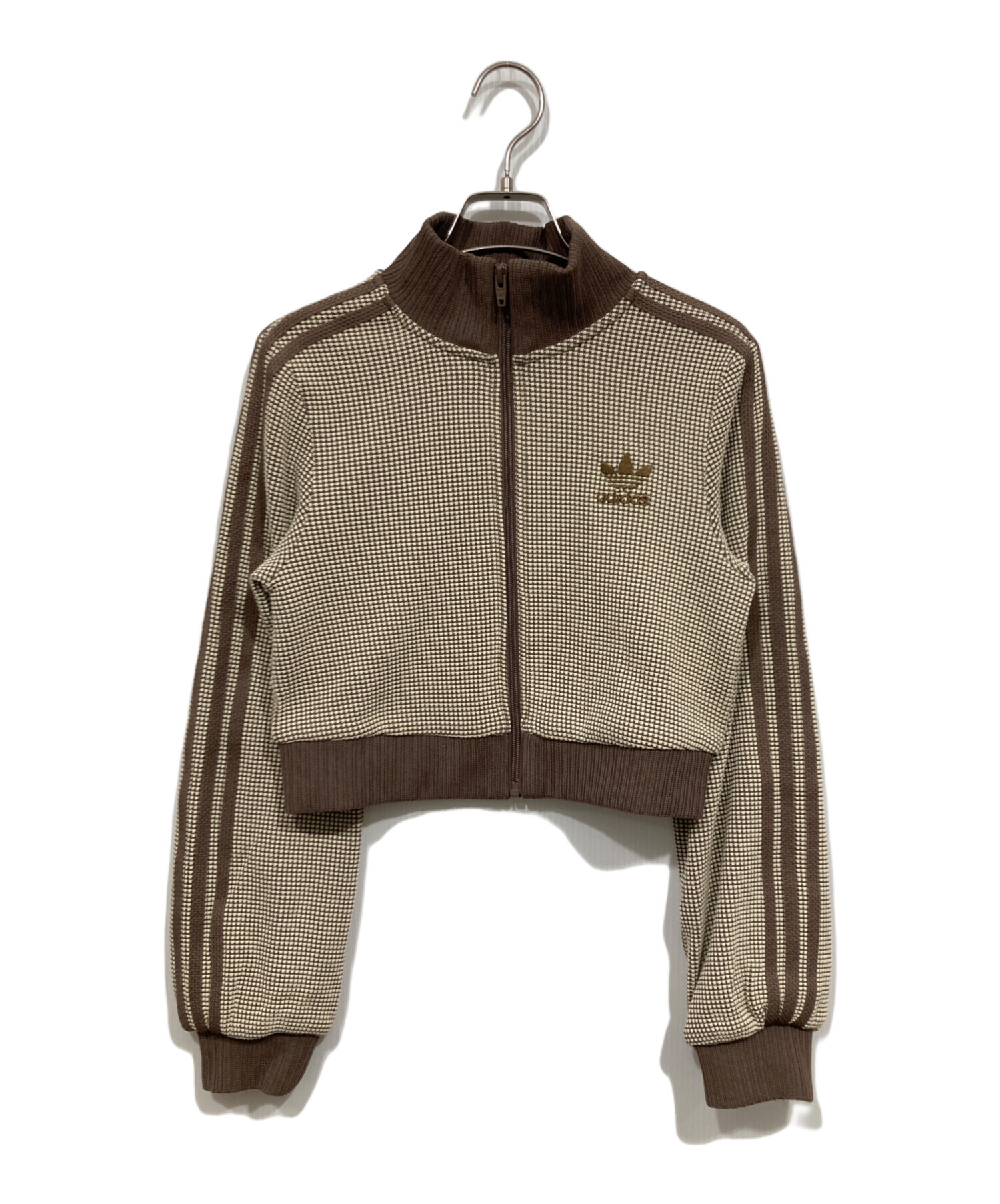 adidas クロップトラックトップ ブラウン M 中古・古着通販】adidas (アディダス) クロップ トラックトップ