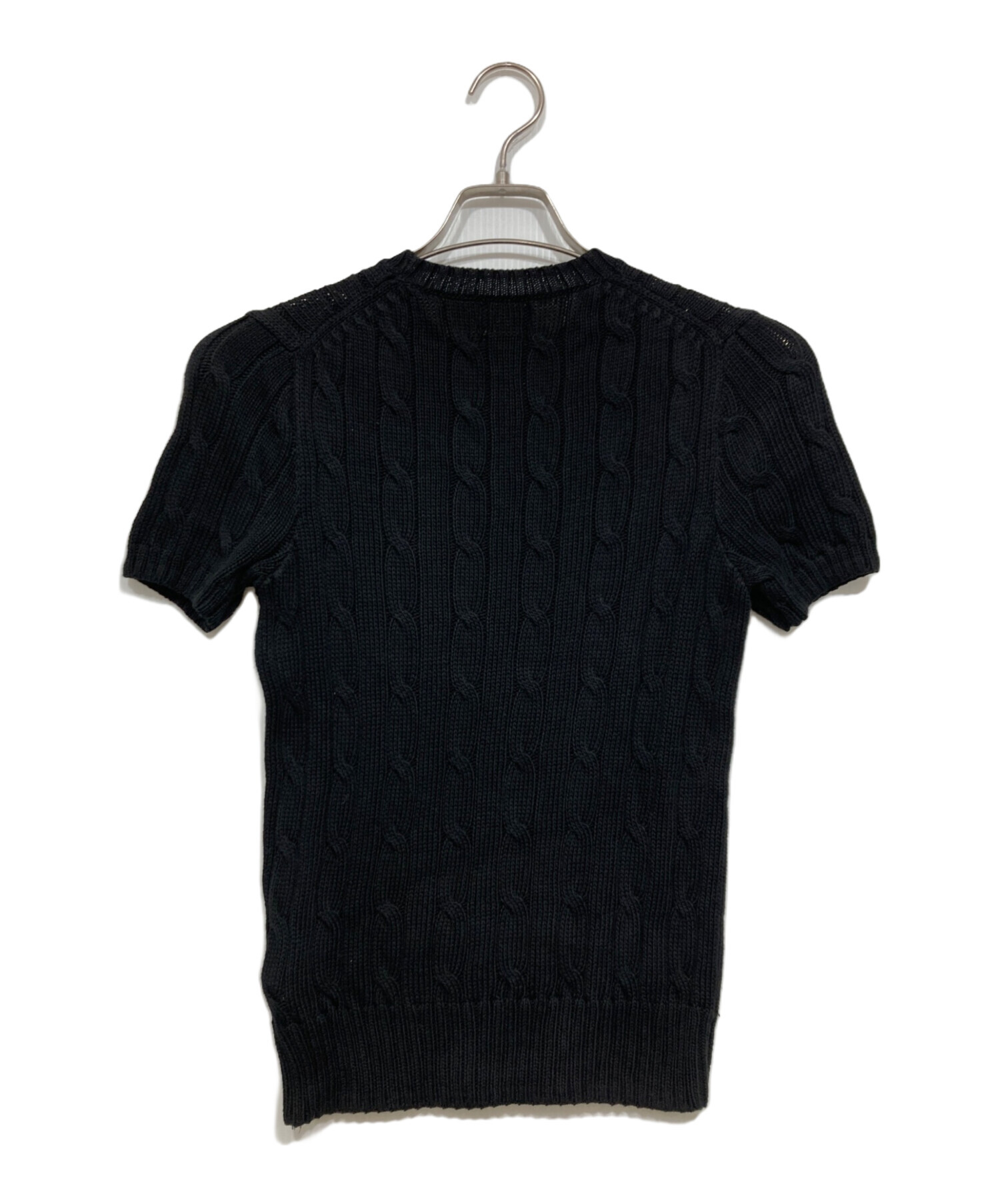 ラルフローレン 半袖 ケーブル ニット Sサイズ ブラック 中古・古着通販】POLO RALPH LAUREN (ポロ・ラルフローレン) ケーブル
