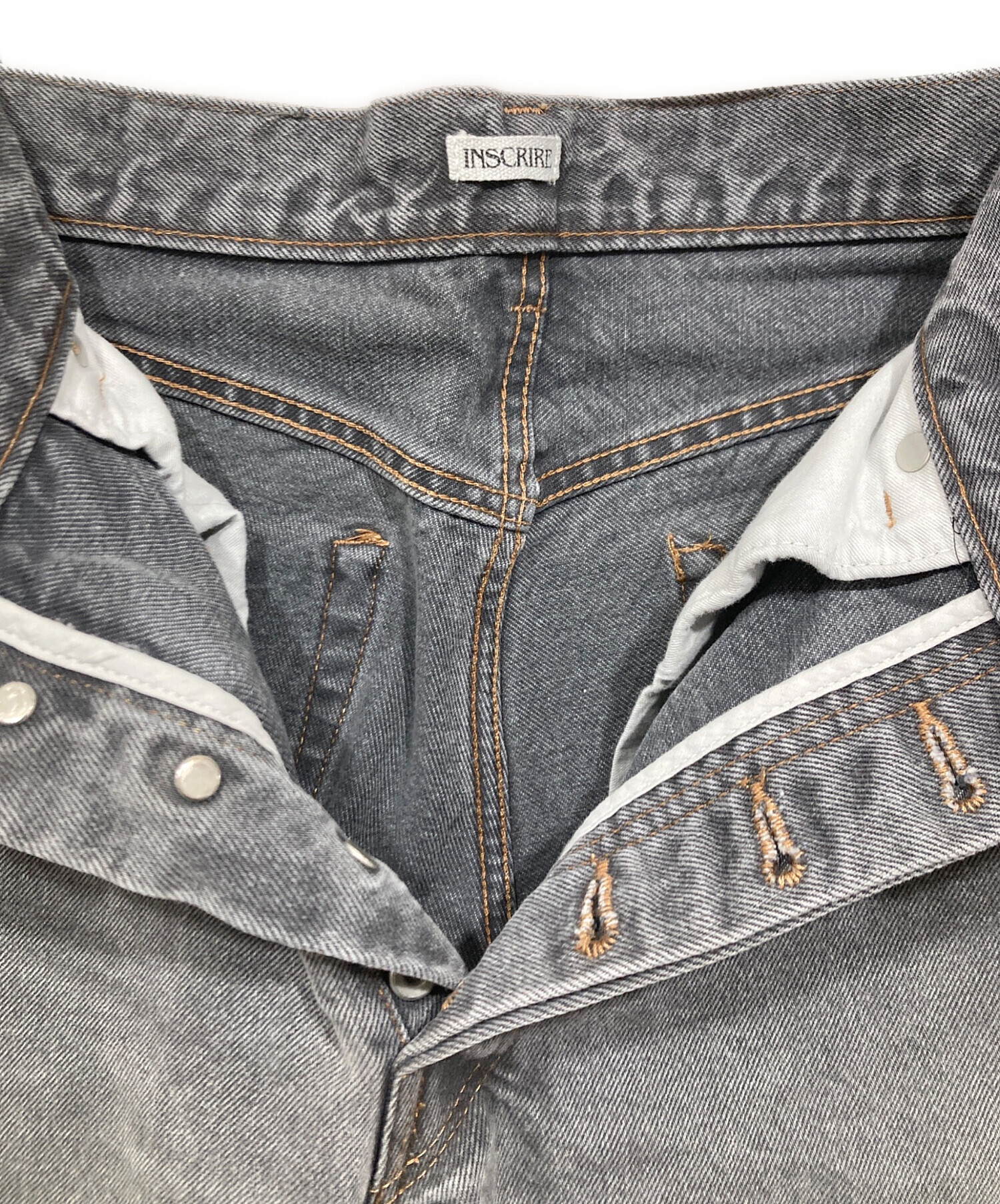 中古・古着通販】INSCRIRE (アンスクリア) デニムパンツ グレー サイズ