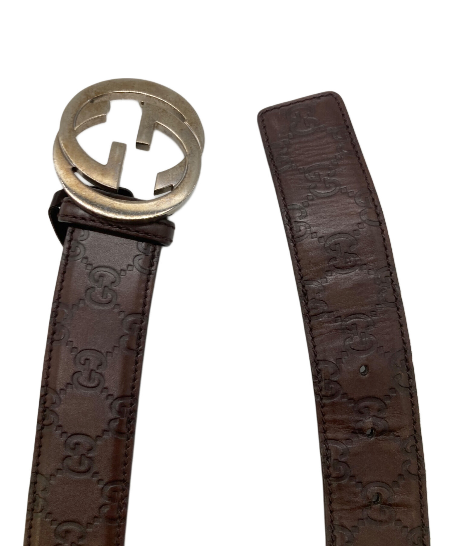 中古・古着通販】GUCCI (グッチ) インターロッキングGバックルベルト