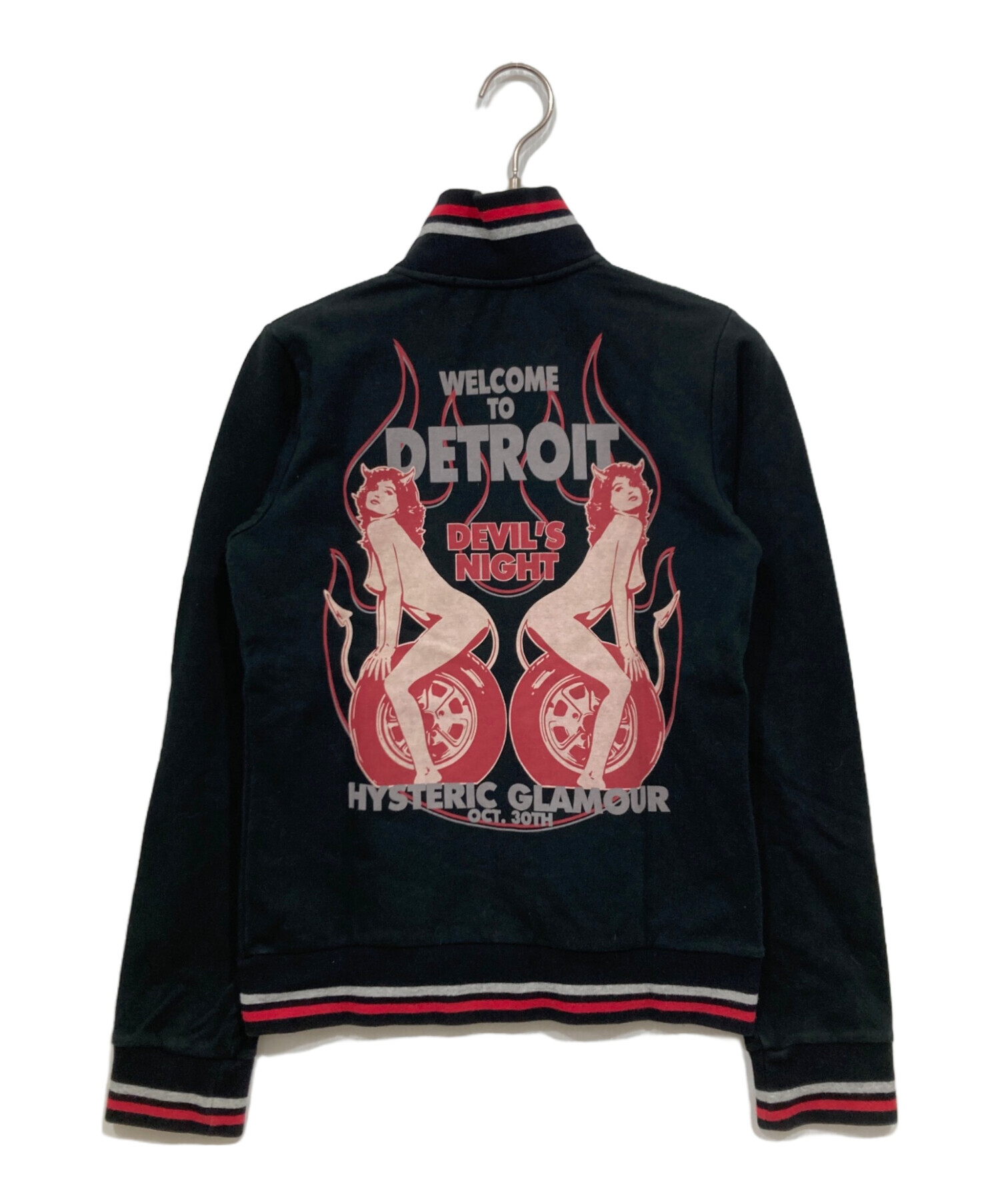 ヒステリックグラマー　ジップアップナイロンブルゾンヒスガール　黒　Free ヒステリックグラマー ジップアップナイロンブルゾンヒスガール 黒