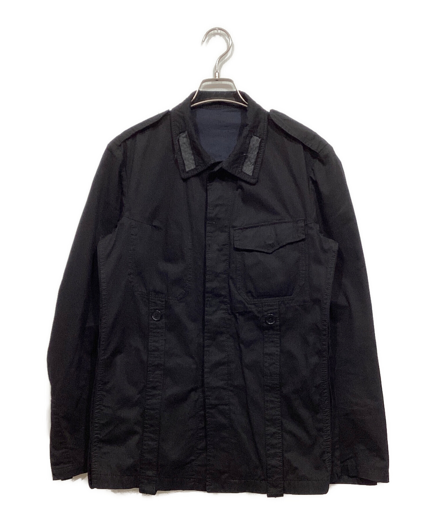 中古・古着通販】Y's (ワイズ) ミリタリージャケット ブラック 中古・古着通販】Y's (ワイズ) ミリタリージャケット ブラック