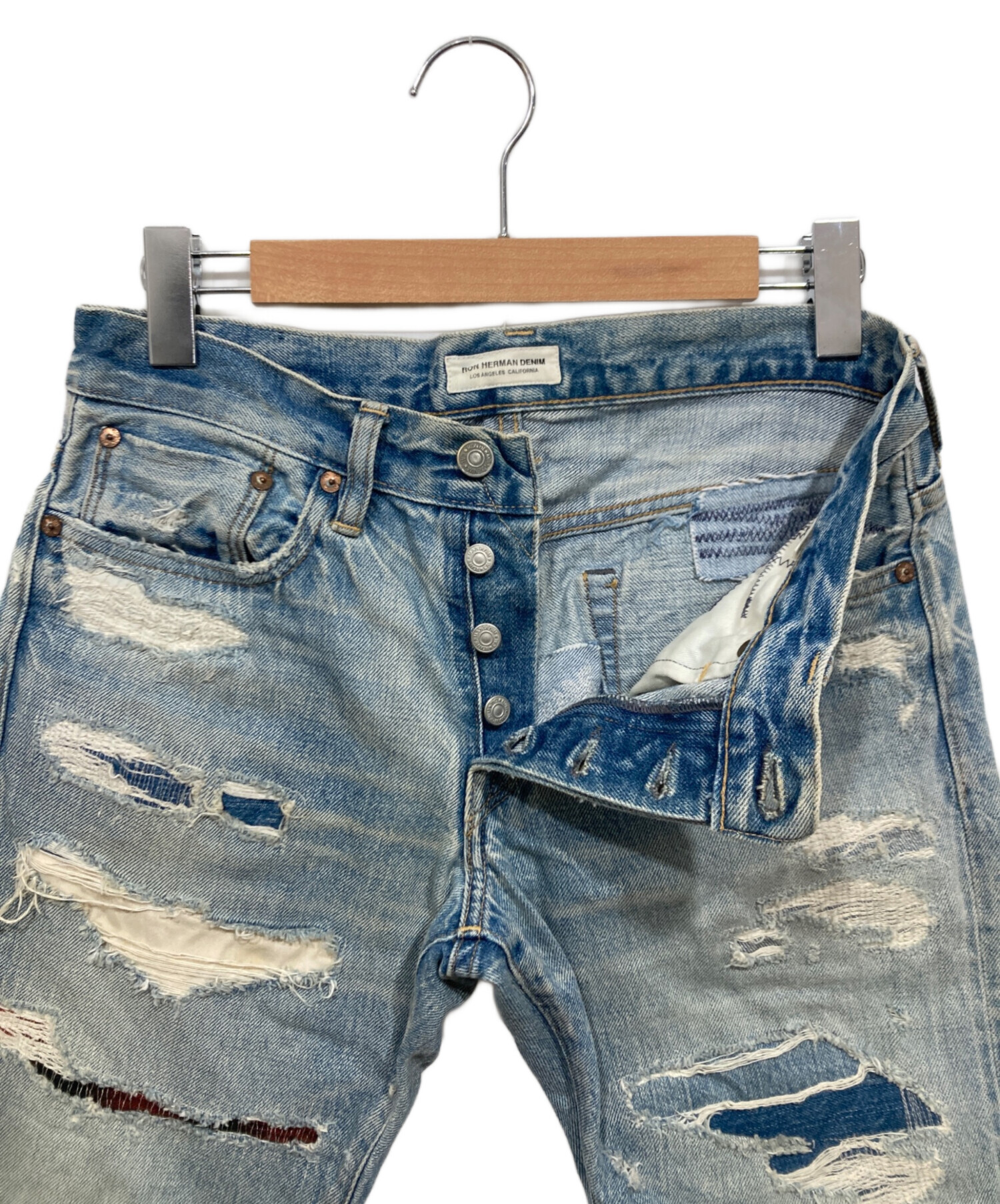 RON HERMAN DENIM クラッシュ加工デニムパンツ 31 B80/16984