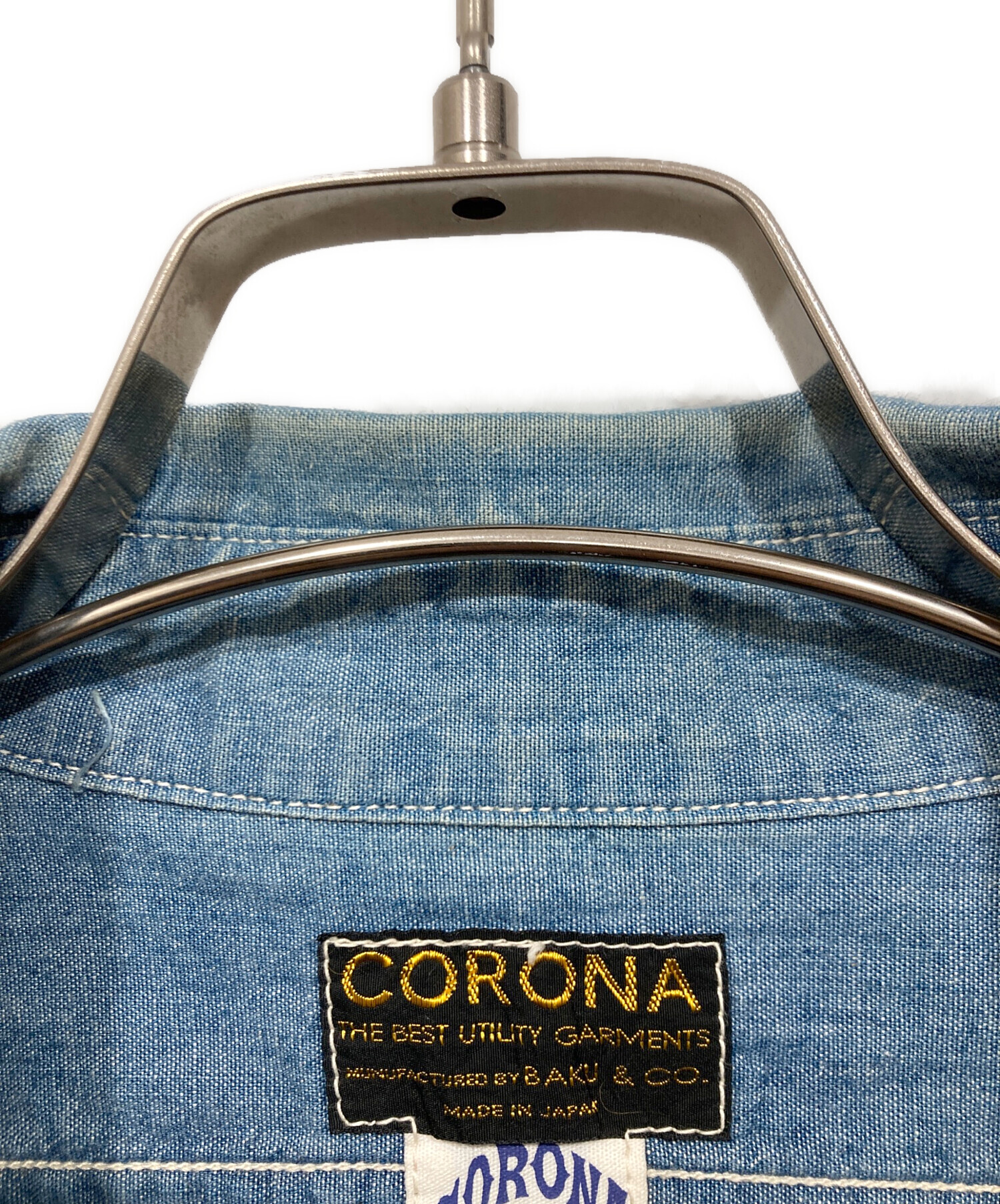 中古・古着通販】CORONA (コロナ) シャンブレーシャツ ブルー サイズ:M