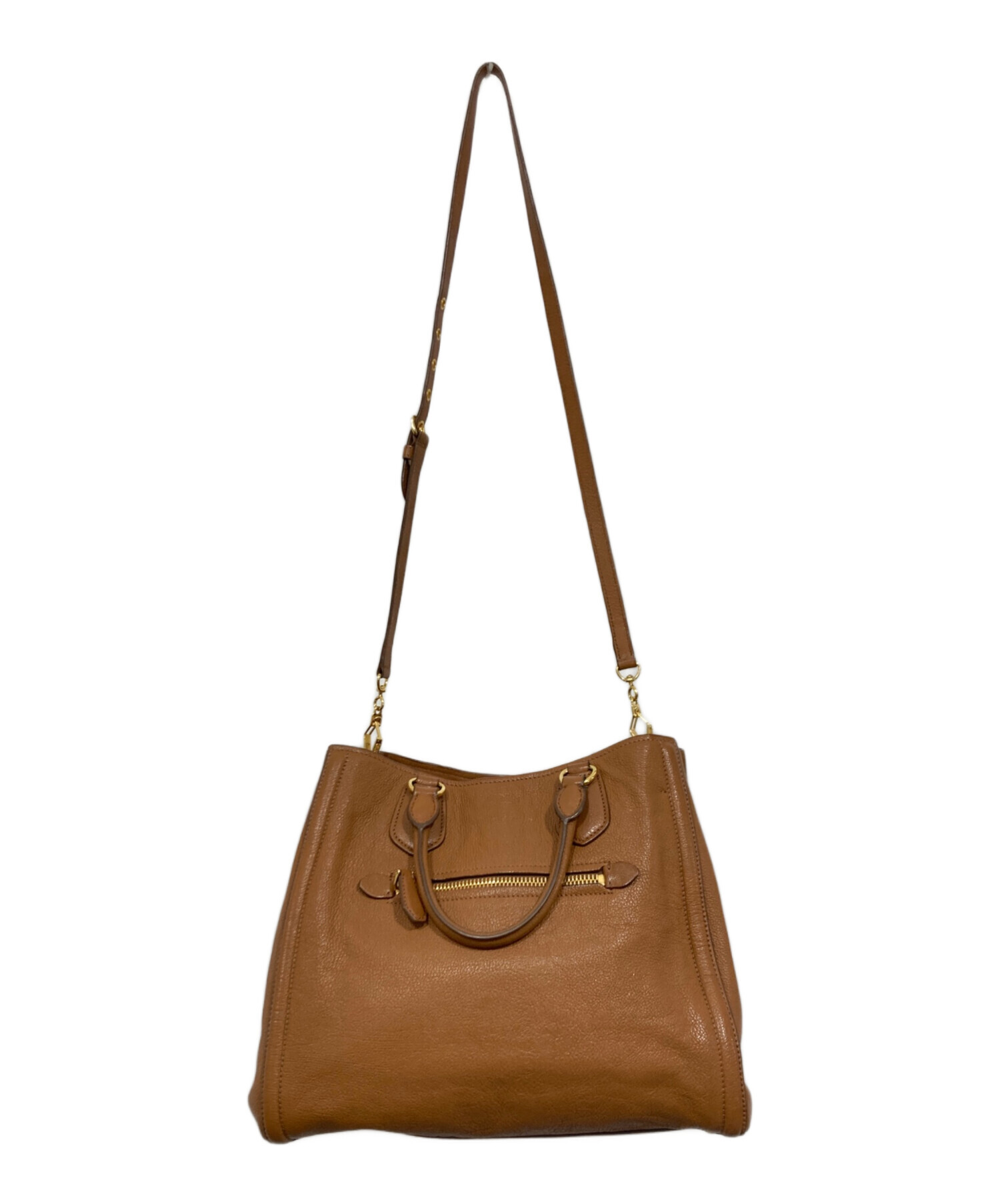 ララ　ミュウミュウ ブラウンレザー y2k ハンドバッグ 2WAY ララ様専用 ミュウミュウ ブラウンレザー y2k ハンドバッグ 2WAY MIU