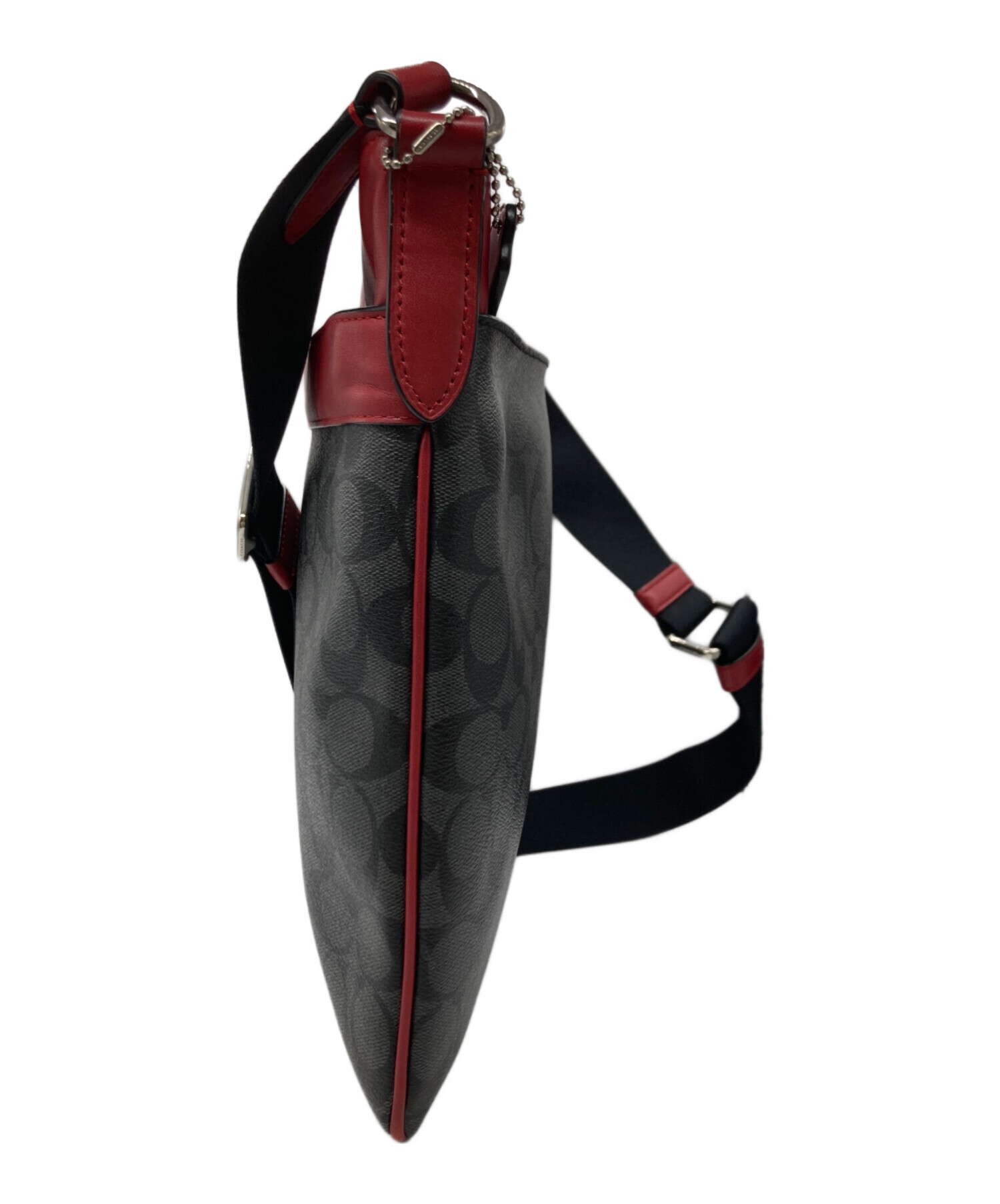 コーチ　ショルダーバッグ　未使用 中古・古着通販】COACH (コーチ) ショルダーバッグ ブラック×レッド