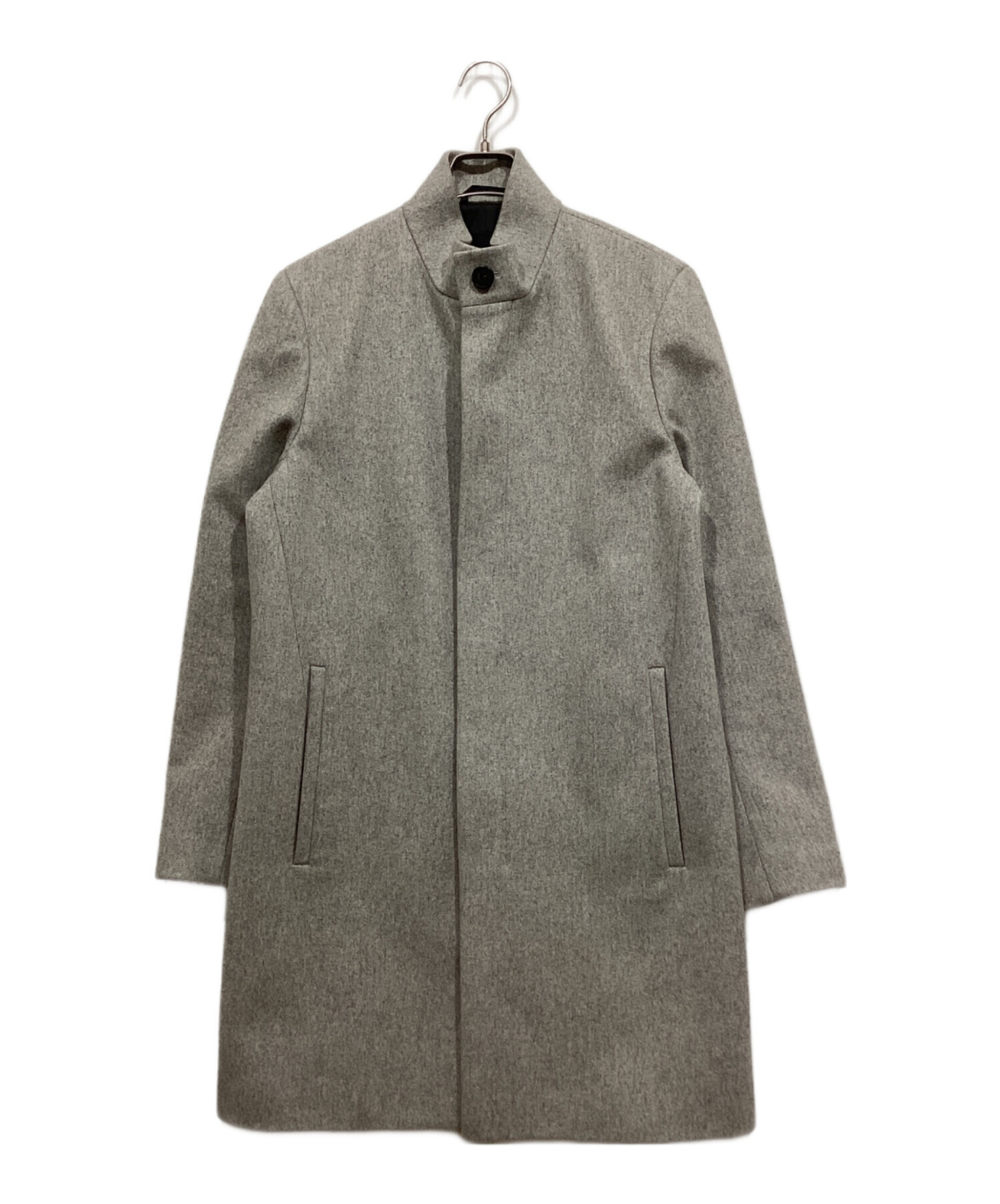 Theory セオリーカシミヤ混 ウール スタンドカラー コート XL グレー 中古・古着通販】theory (セオリー) スタンドカラーコート グレー
