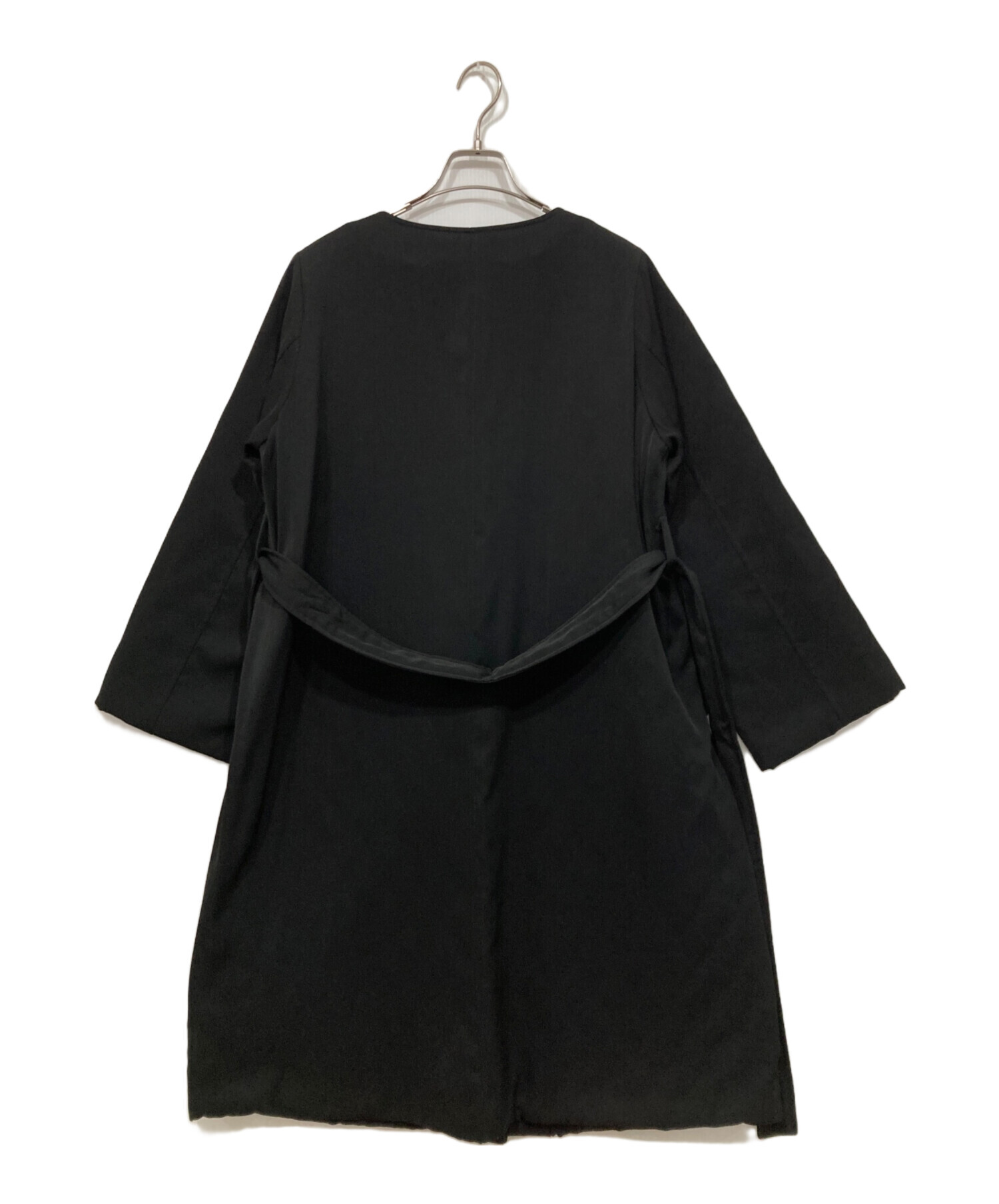 中古・古着通販】SOEJU (ソージュ) ノーカラーコート ブラック サイズ