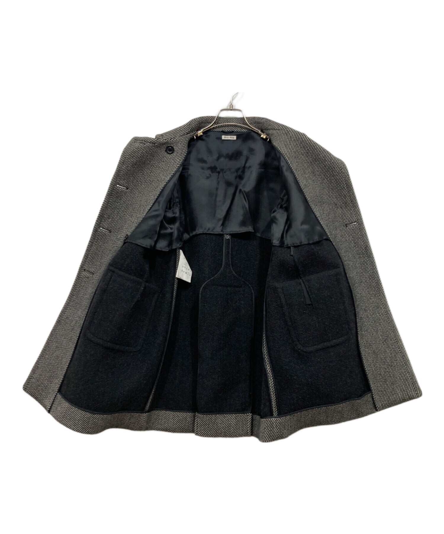 中古・古着通販】MIU MIU (ミュウミュウ) ダブルフェイスコート グレー