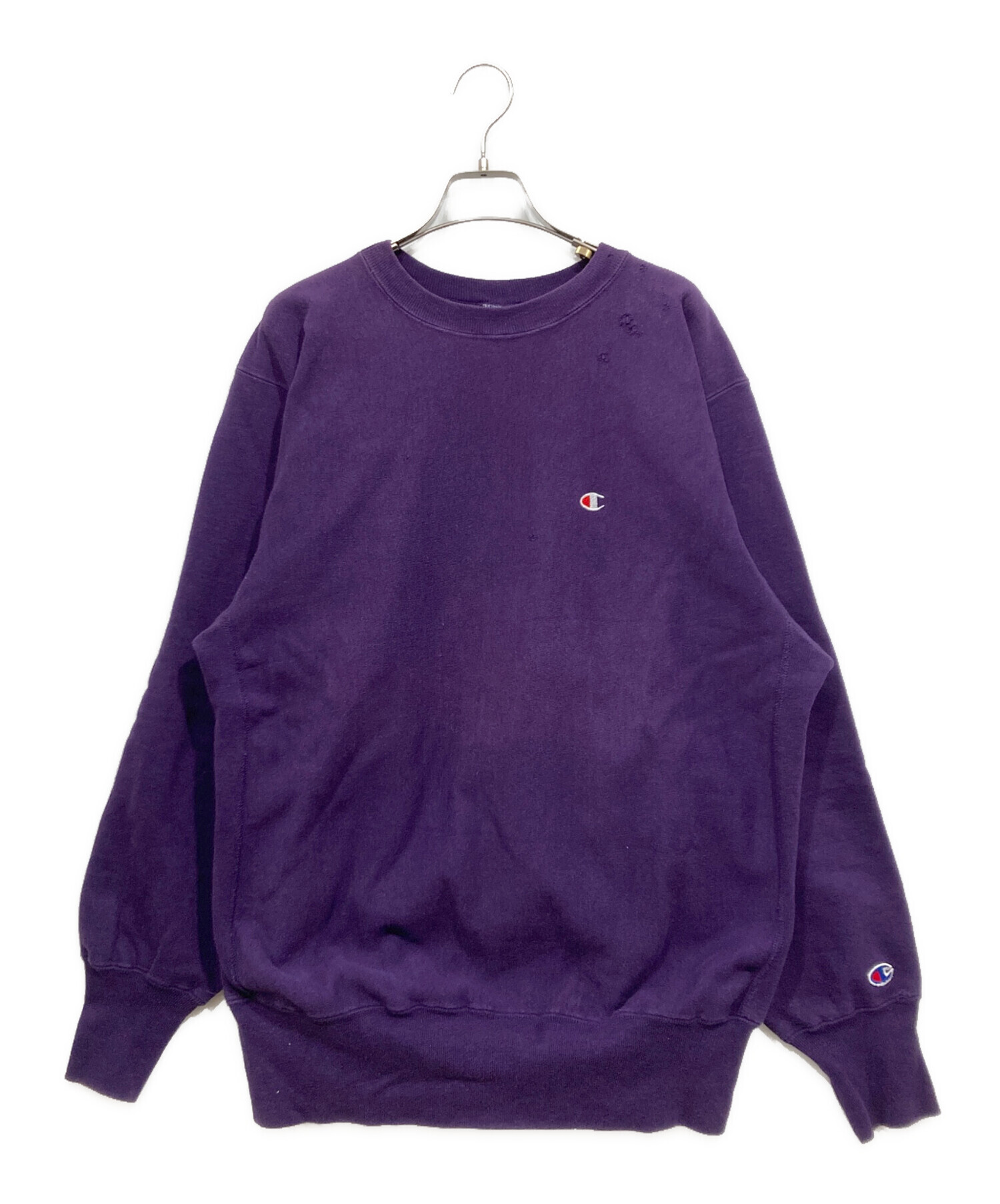 リバースウィーブ チャンピオン クルーネックスウェット トレーナー パープル 中古・古着通販】Champion REVERSE WEAVE (チャンピオン リバース