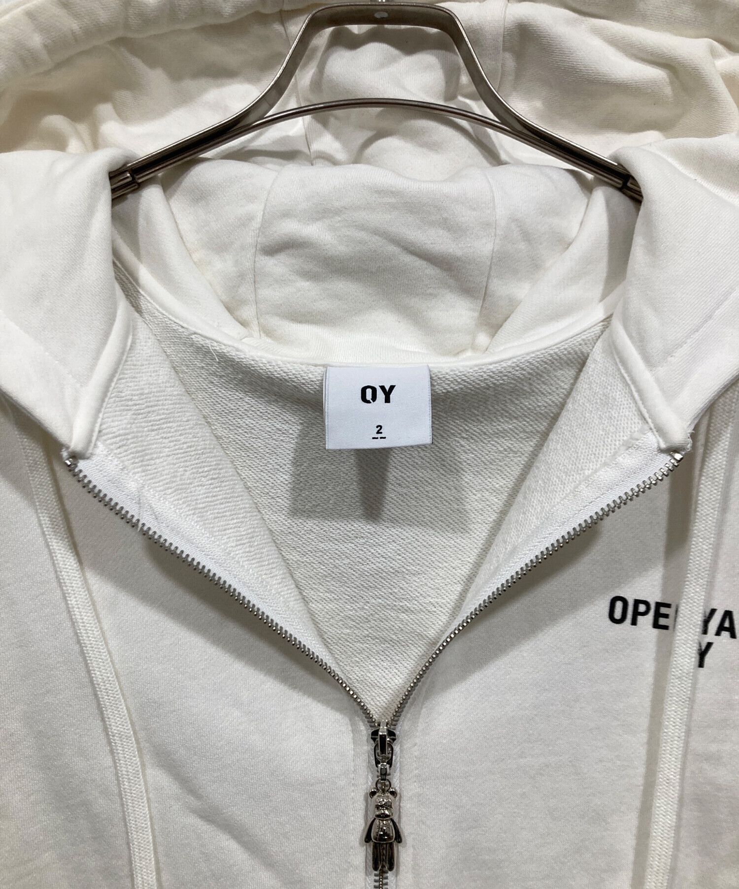 中古・古着通販】OY (オーワイ) ベアプリントジップパーカー ホワイト