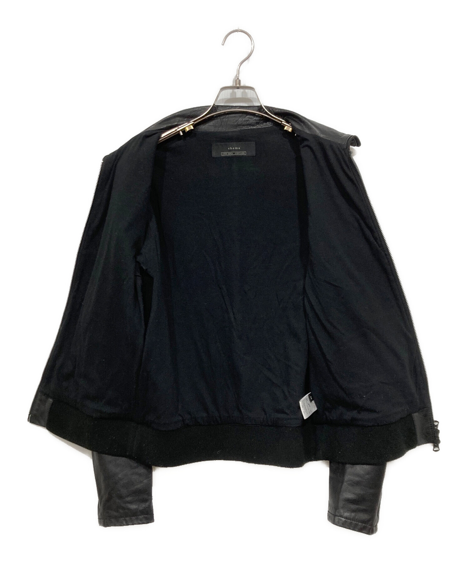 中古・古着通販】Shama (シャマ) レザージャケット ブラック サイズ:38