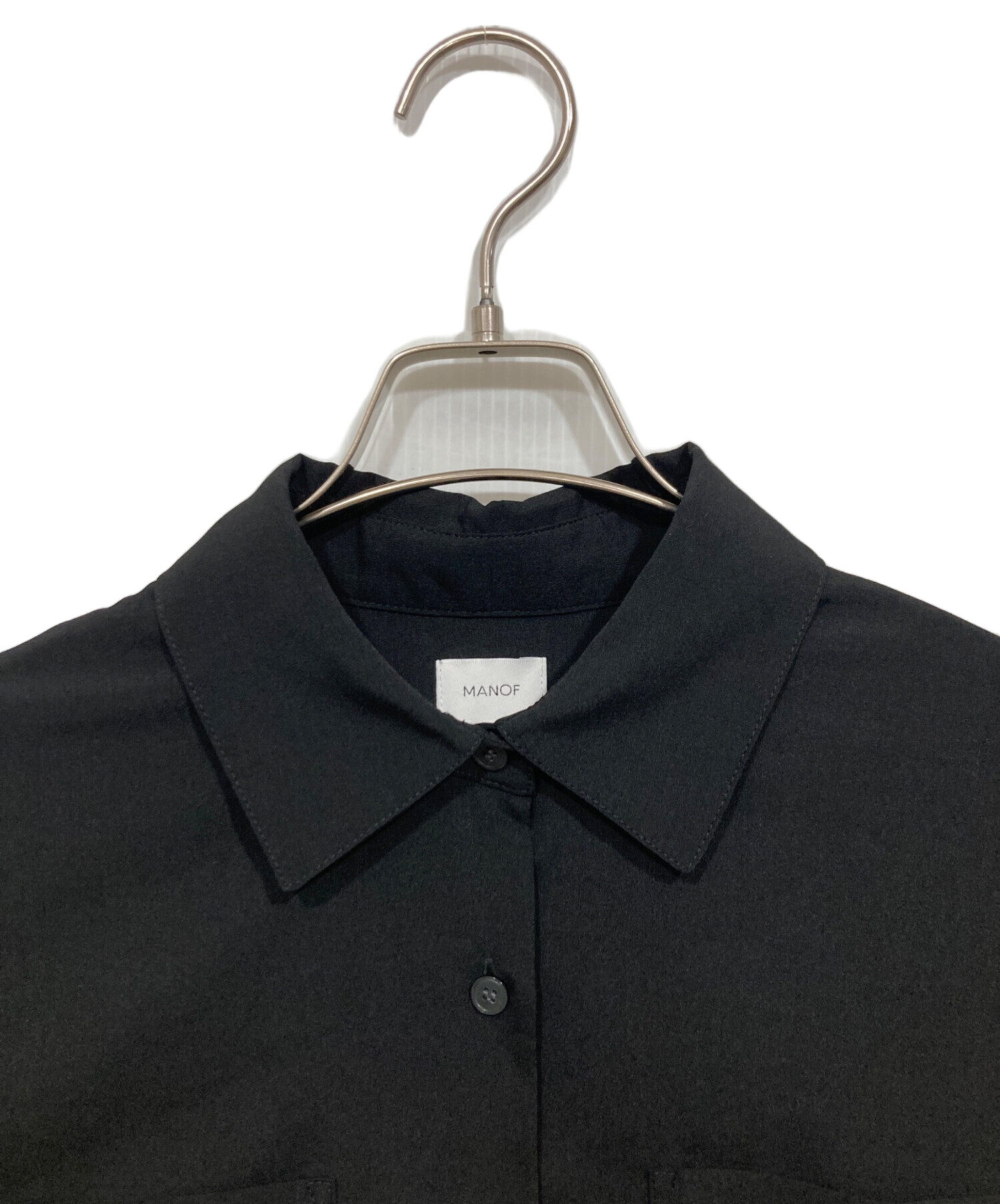 中古・古着通販】MANOF (マノフ) BACK LAYER SHIRT ブラック サイズ:F