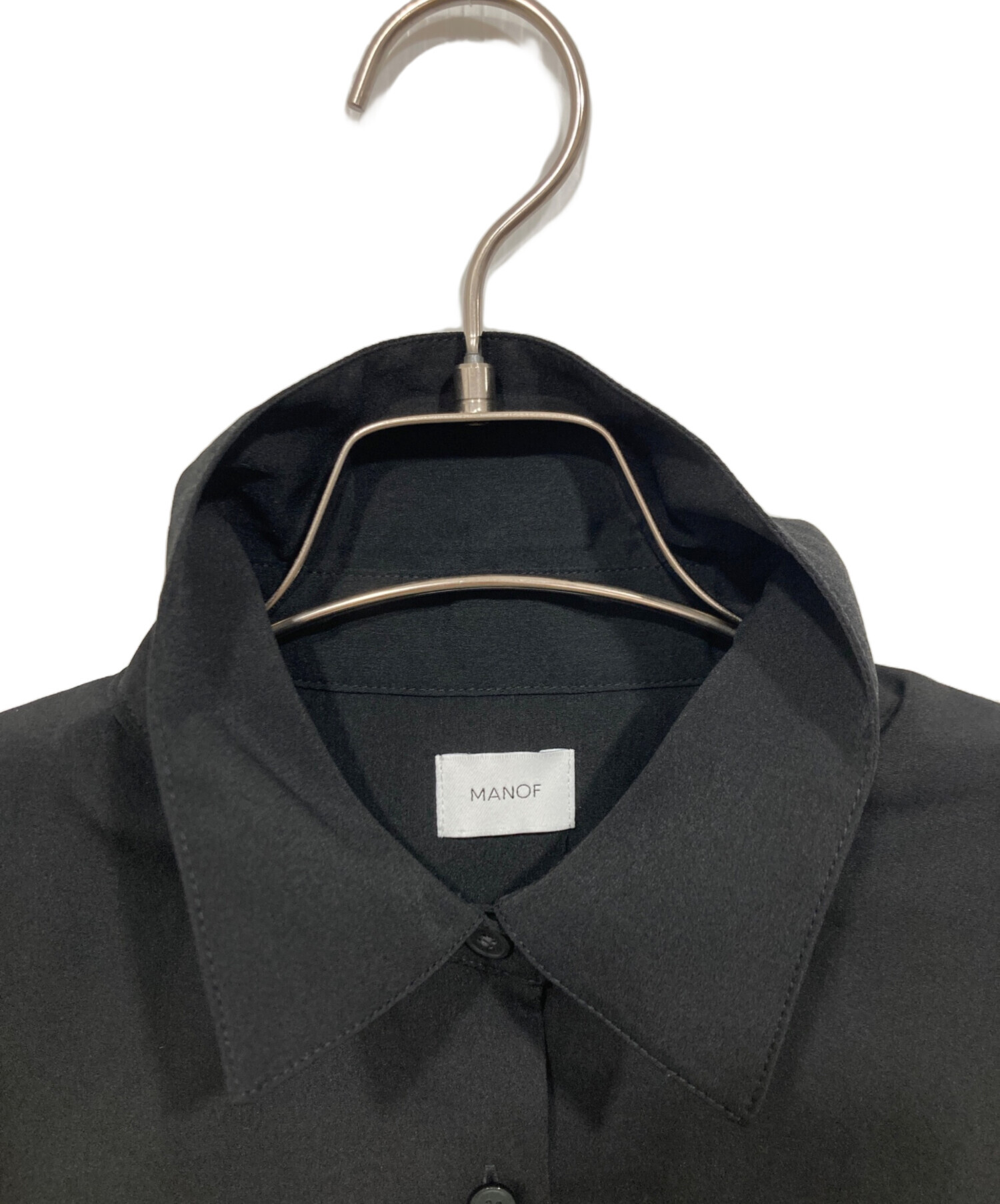 中古・古着通販】MANOF (マノフ) BACK LAYER SHIRT ブラック サイズ:F 