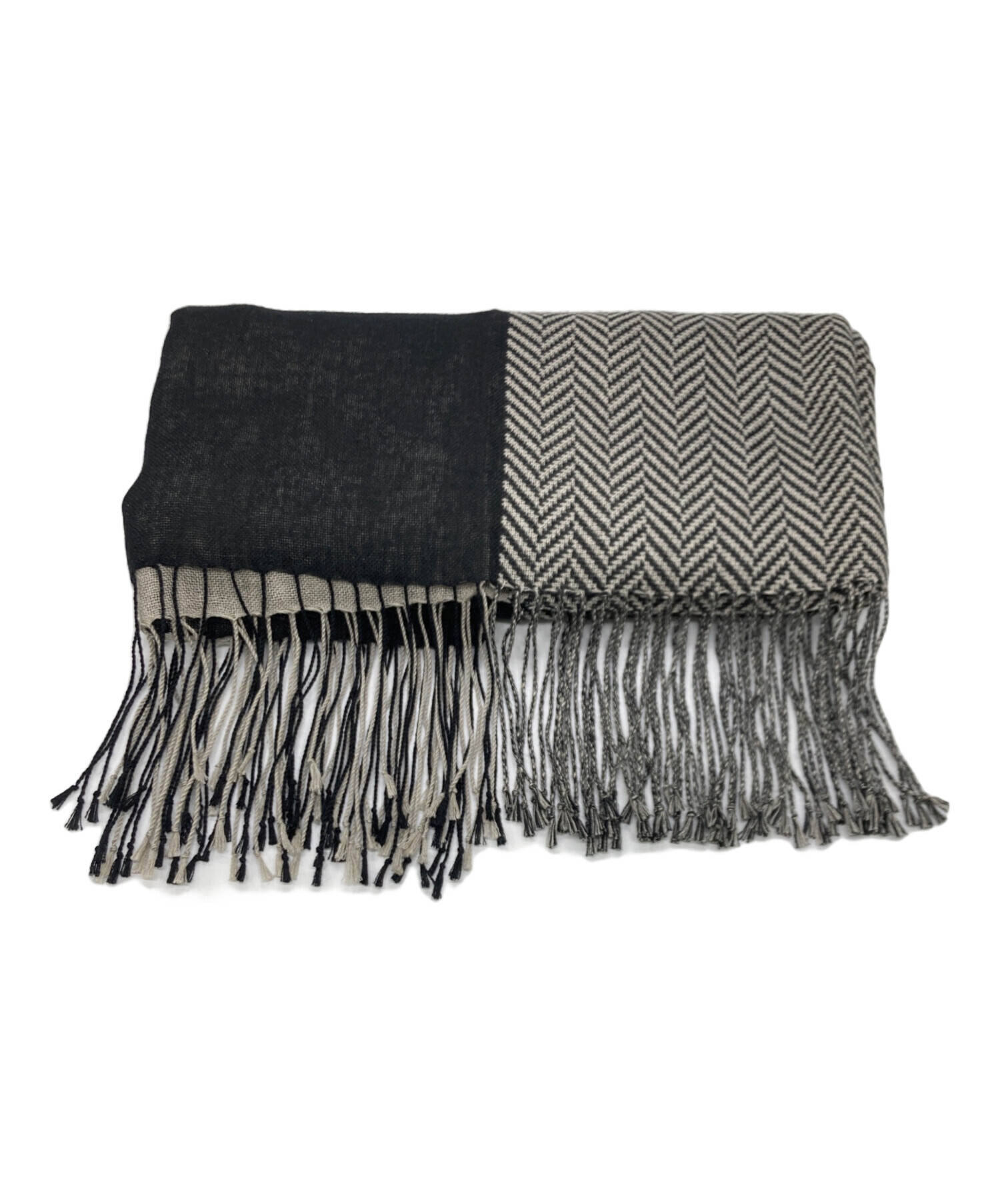 新品　タグ付　未使用　ポールスチュアート　マフラー　カシミヤ100% ブラック 中古・古着通販】Paul Stuart (ポールスチュアート) リバーシブル