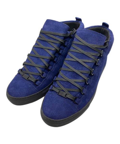 BALENCIAGA ネイビー スニーカー 中古・古着通販】BALENCIAGA (バレンシアガ) スウェード ミッドカット