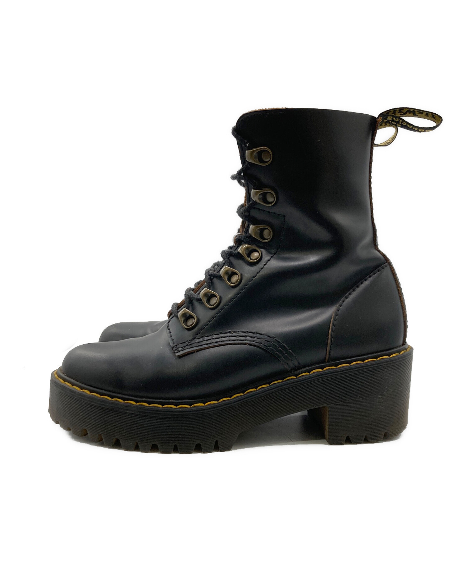 Dr. Martens 8ホール レザーブーツ ブラック UK4 中古・古着通販】Dr.Martens (ドクターマーチン) 8ホールブーツ