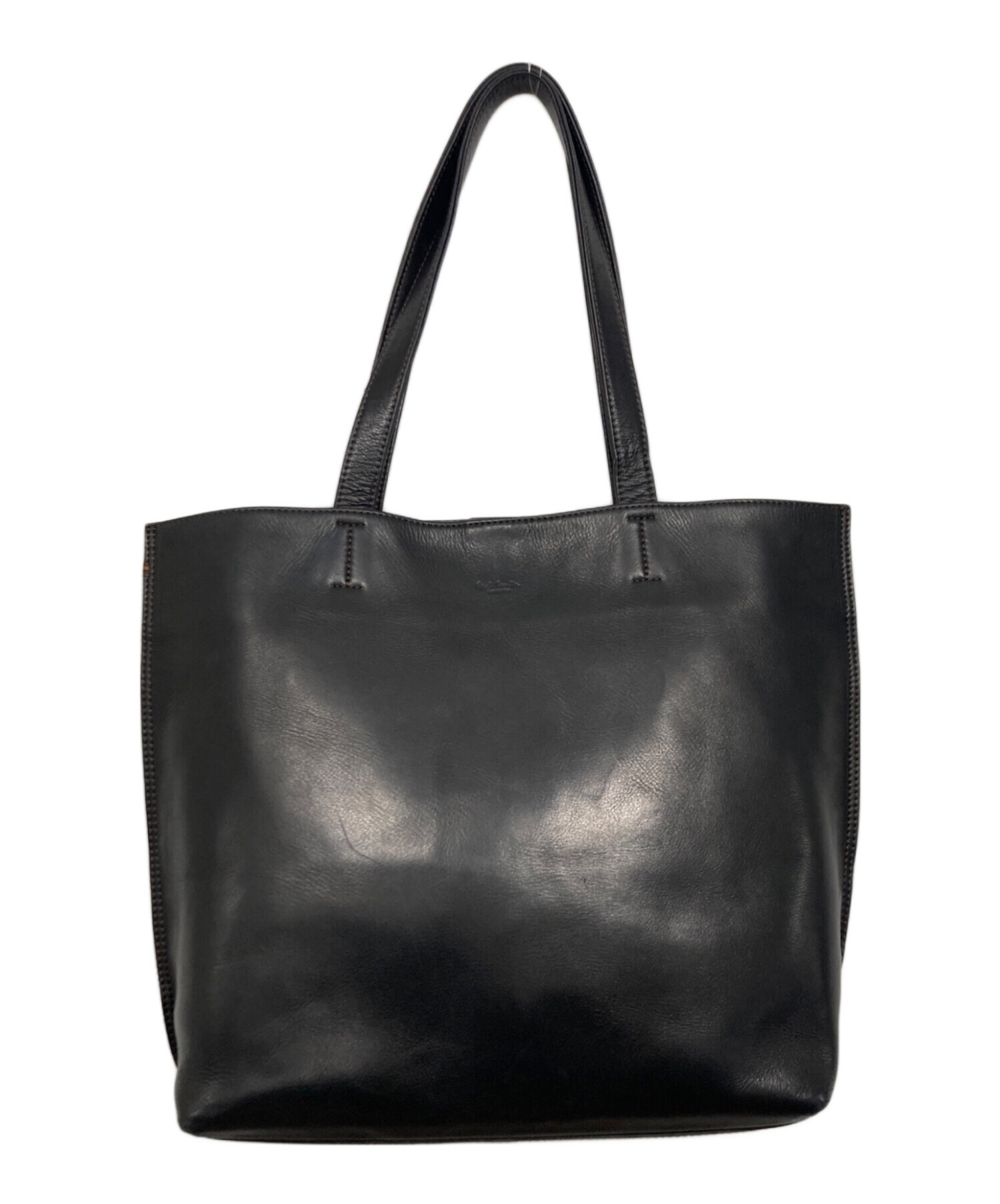 ポールスミス　ブラックレザートートバッグ 中古・古着通販】PAUL SMITH (ポールスミス) レザートートバッグ