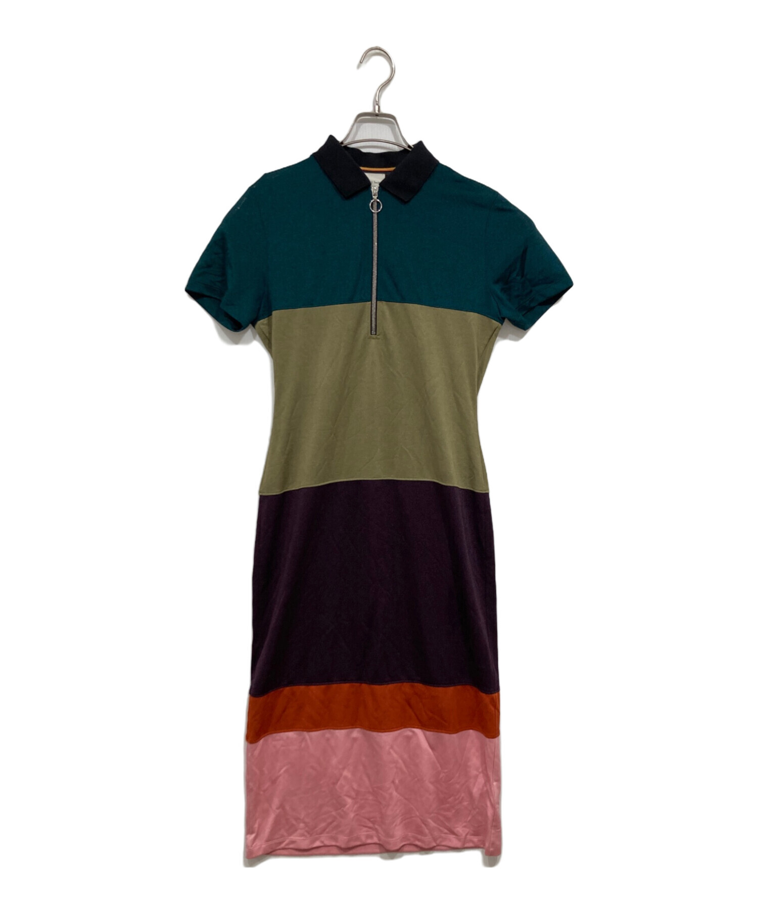 【ももたんさん専用】PS Paul Smith ワンピース マルチカラー 緑 M 中古・古着通販】PAUL SMITH (ポールスミス) 半袖ワンピース マルチ