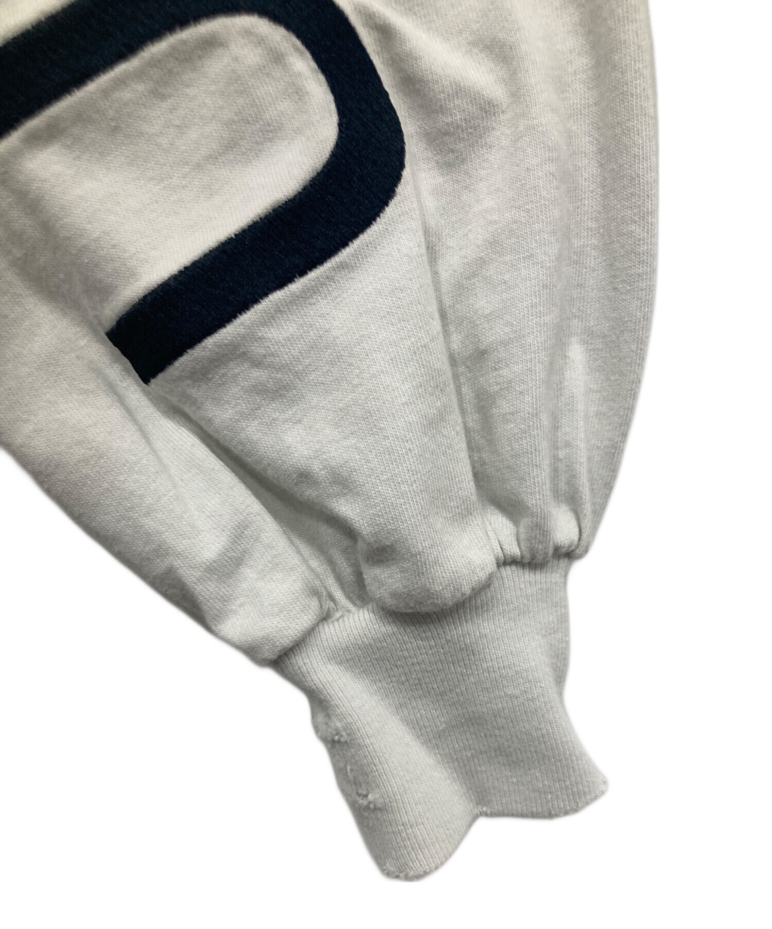 BALENCIAGA ホワイト ロゴ長袖カットソー 中古・古着通販】BALENCIAGA (バレンシアガ) ヴィンテージ加工フロント