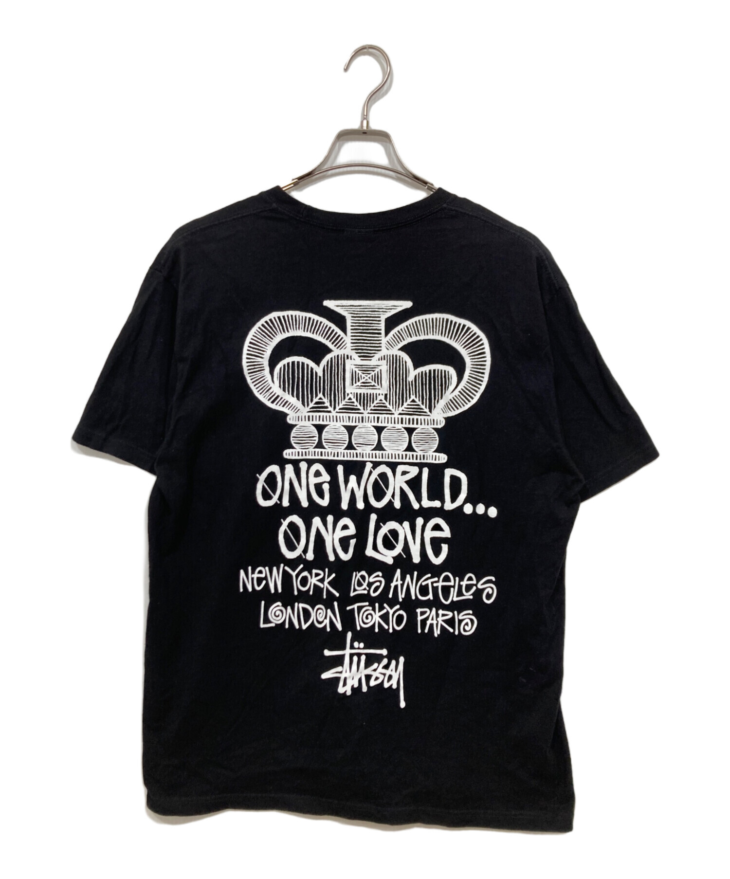 ☆古着　STUSSY　ステューシー　黒　Tシャツ　サイズ：Ｌ　中古品 中古・古着通販】stussy (ステューシー) プリントTシャツ ブラック