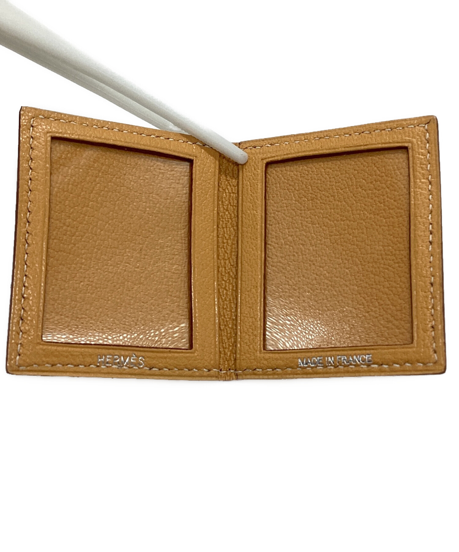 【未使用】エルメス　ミニフォトケース 写真入れ 写真ケース ブルー系 レザー HERMES エルメス ミニフォトケース レザー ブラック【中古】 | 株式